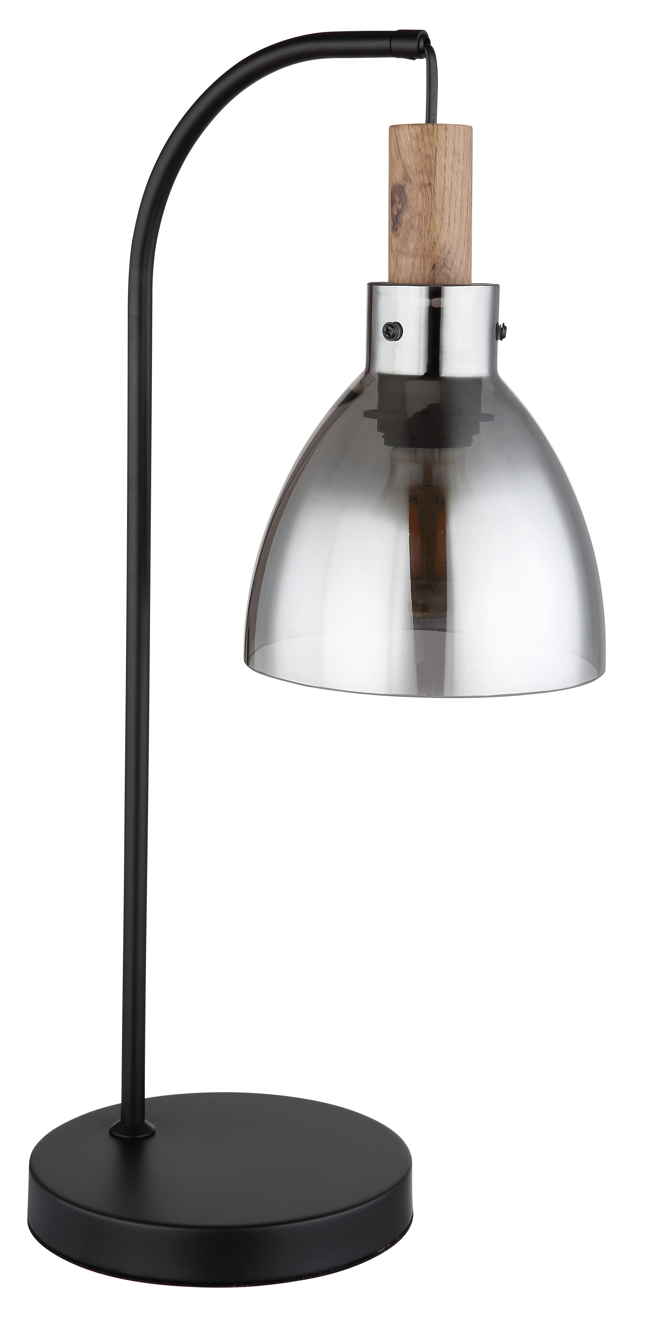 GLOBO LIGHTING Tischleuchte MATTEA, ohne Leuchtmittel, Tichlampe/Glas rauchfarben/Schlafzimmer/Wohnzimmer/Flur