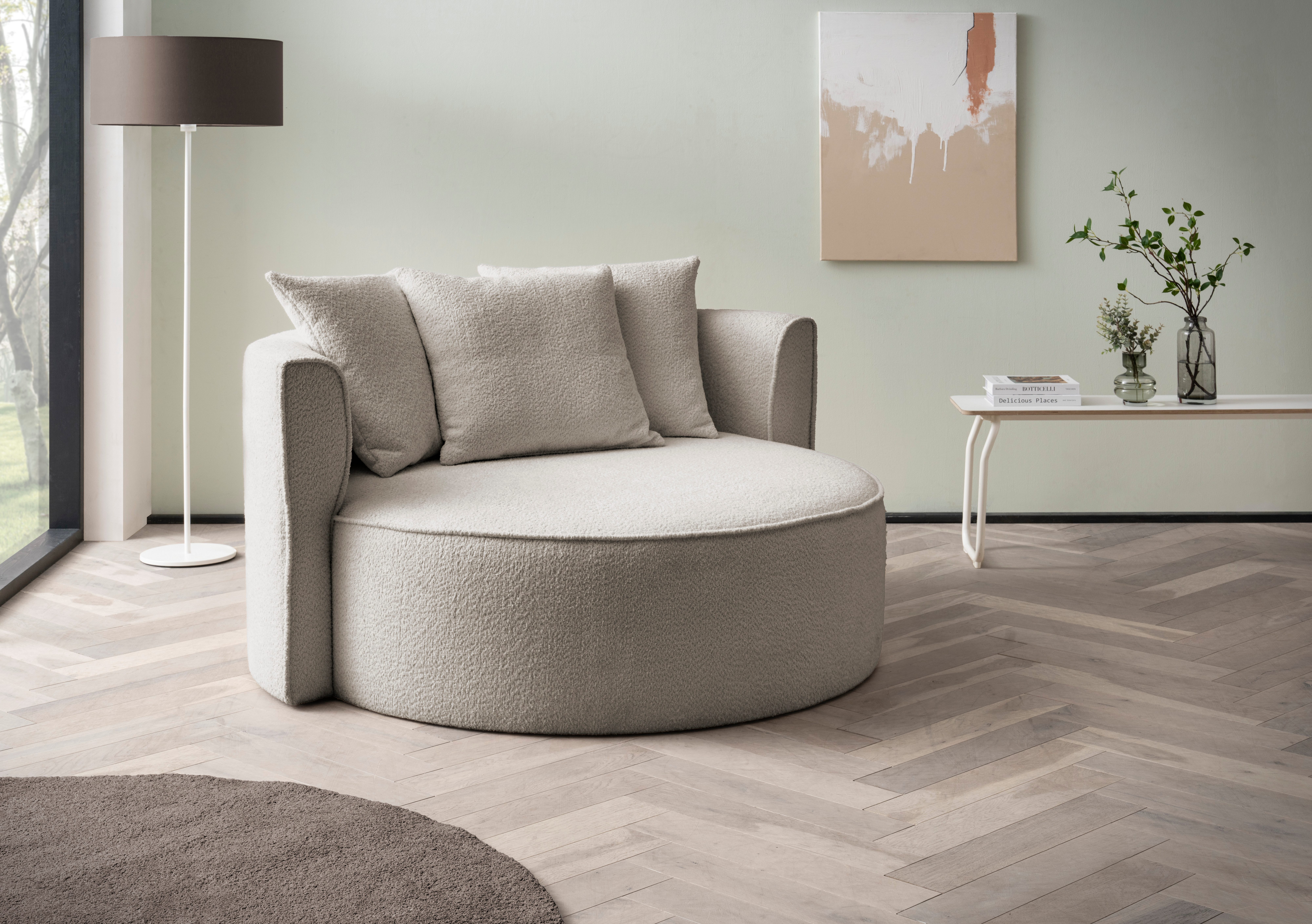 XXL-Sessel Isalie, Lesesessel, Loveseat, inklusive Zierkissen