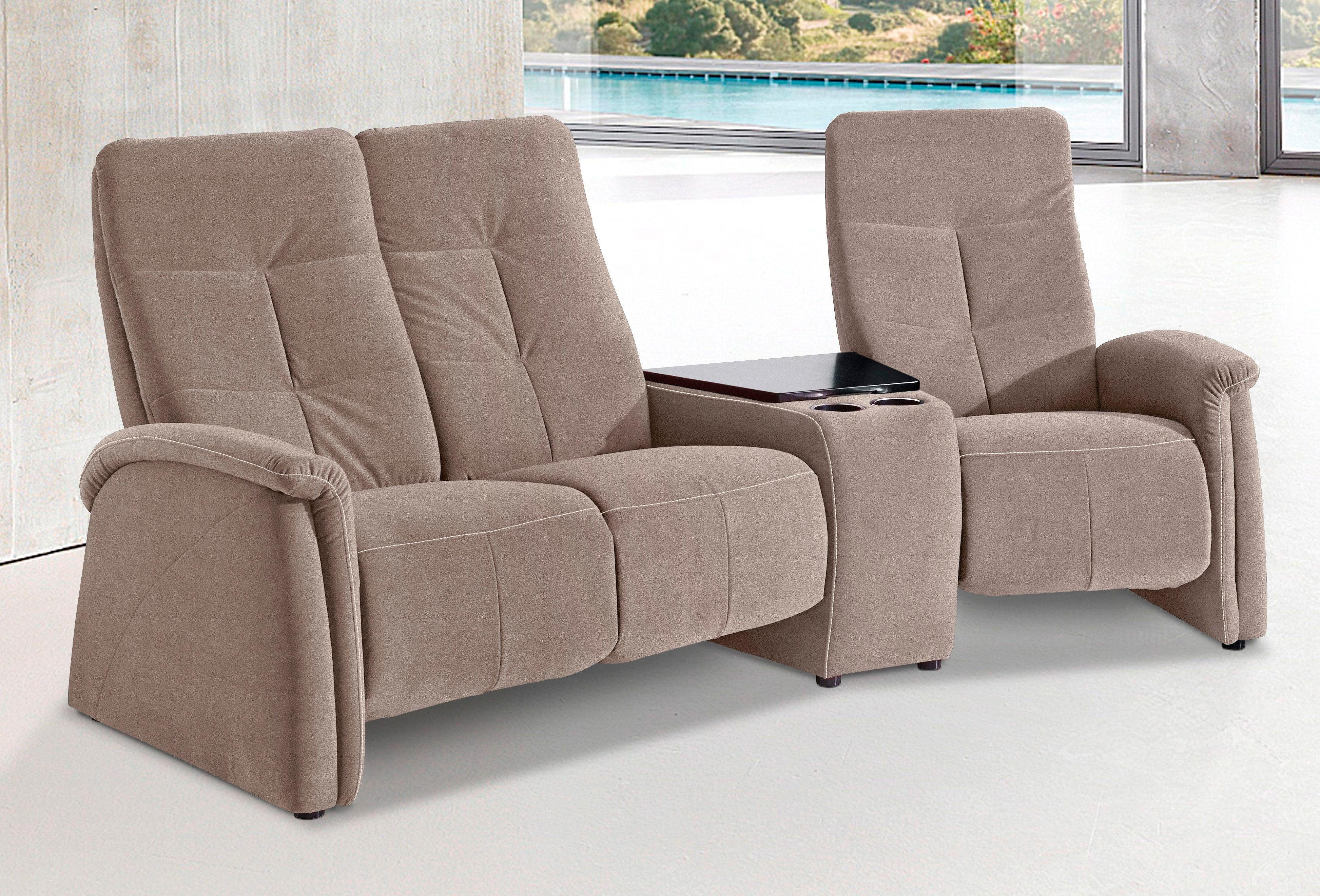 exxpo - sofa fashion 3-Sitzer Tivoli, Kinosofa mit Tischablage & Stauraumfach, man. Relaxfunktion, mit Relaxfunktion