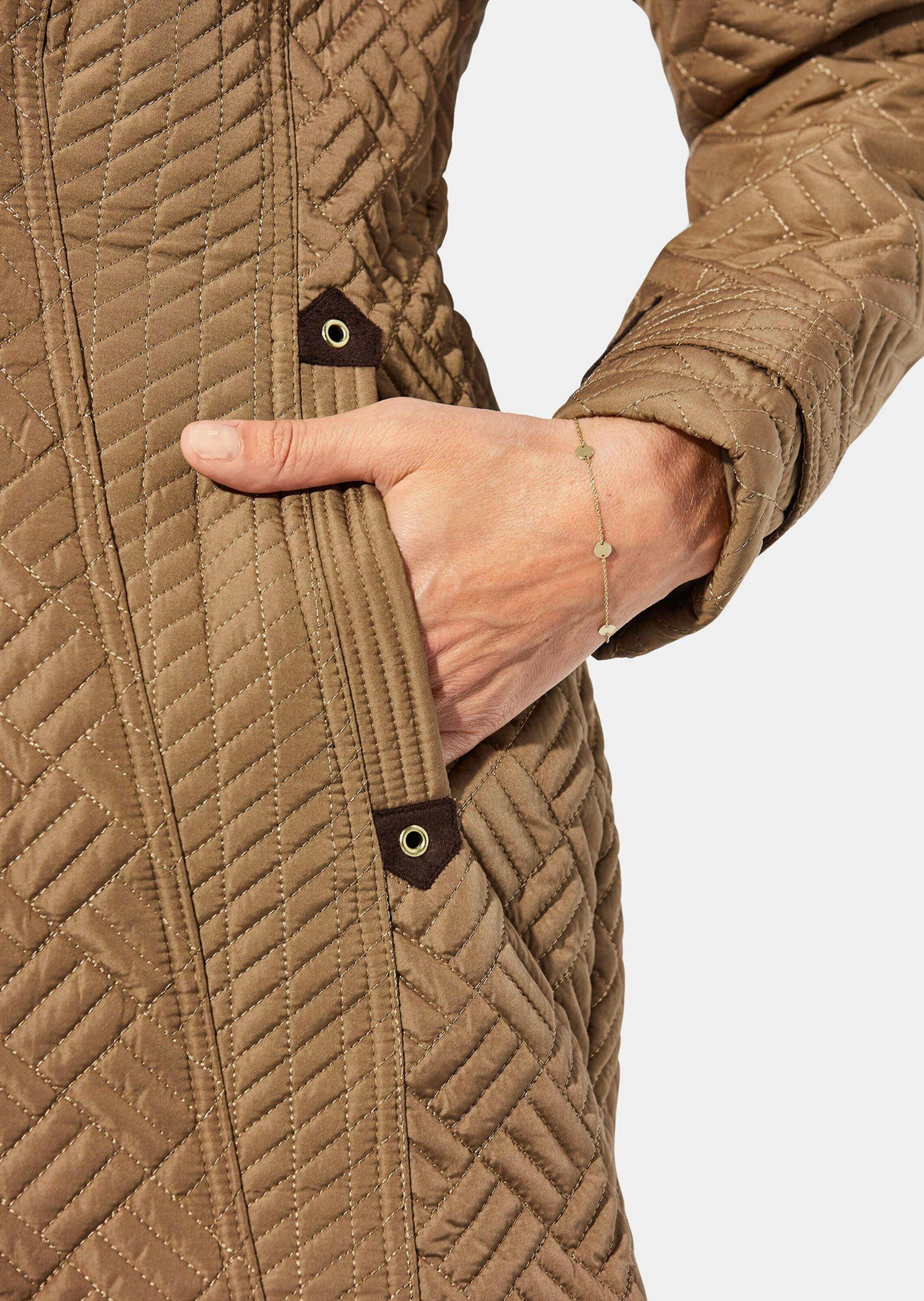 Weatherproof since 1948 Steppjacke Wintermantel mit Kapuze Kapuzenjacke mit Stehkragen, Reißverschluss, Taschen und Langarm