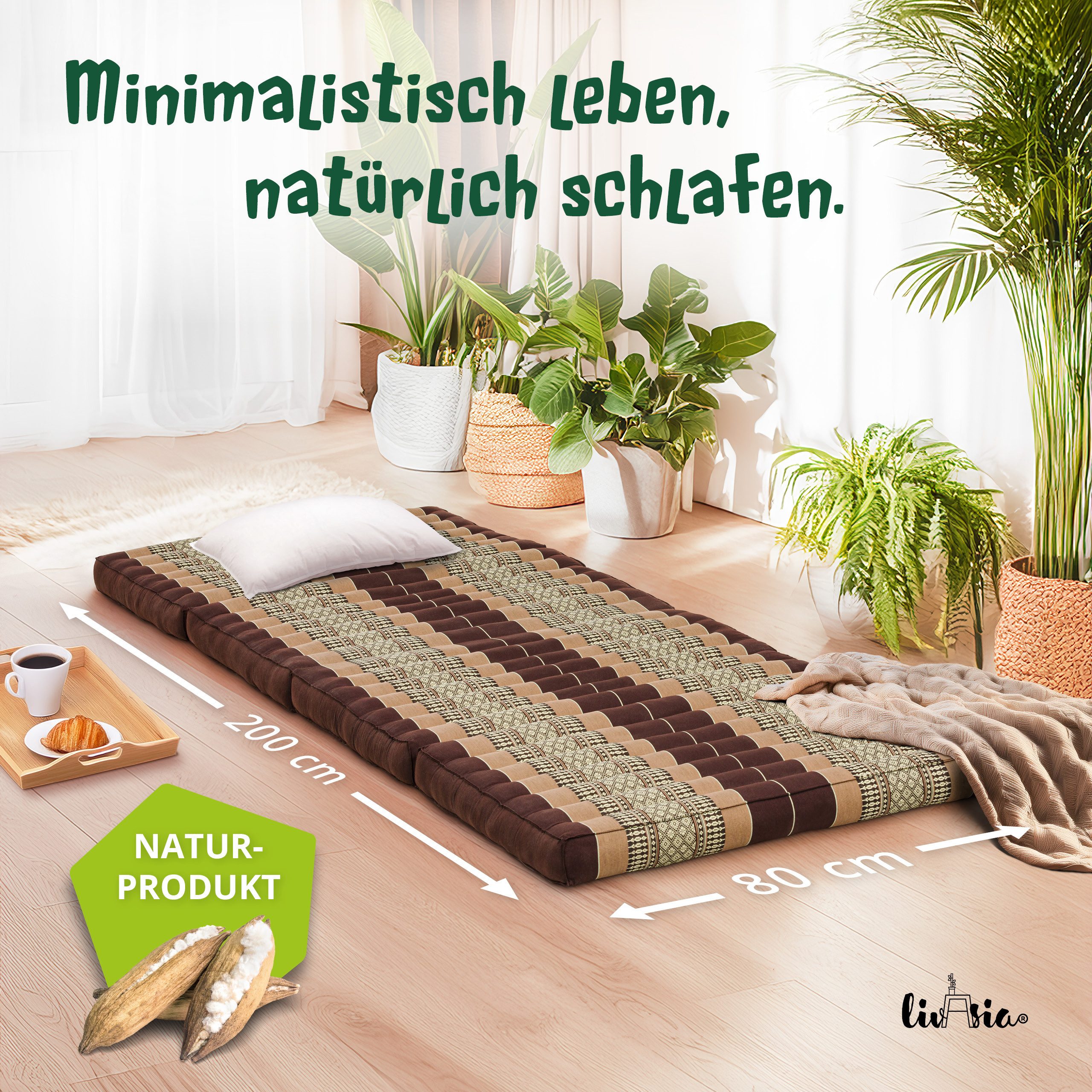 Klappmatratze Faltmatratze 80 cm (Classic) - 200x80x8cm, livasia, 8 cm hoch günstig online kaufen