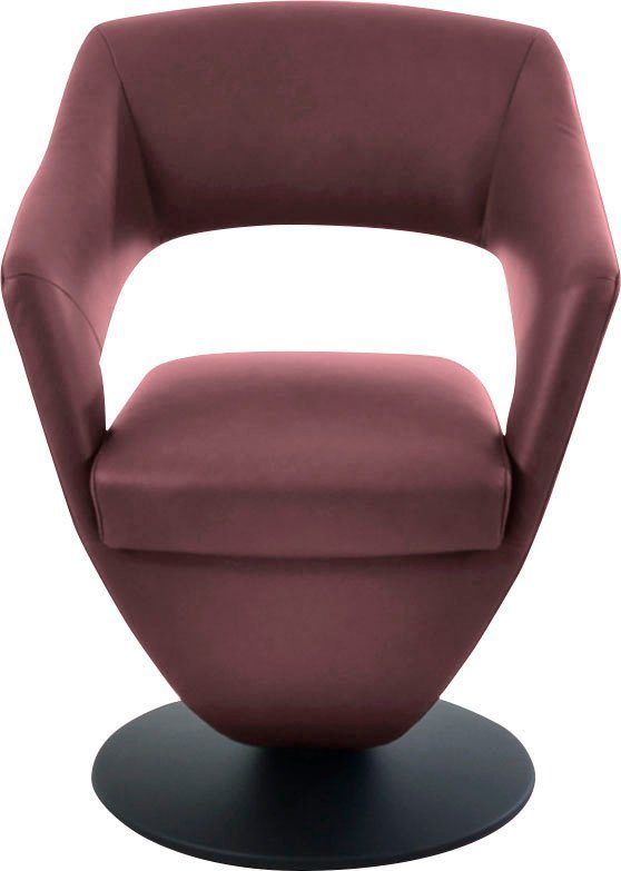 schwarz Drehteller Leder-Drehsessel Sitzkomfort, mit hohem Kansas, & Wohnen 15 carbernet Drehstuhl K+W Komfort Design in