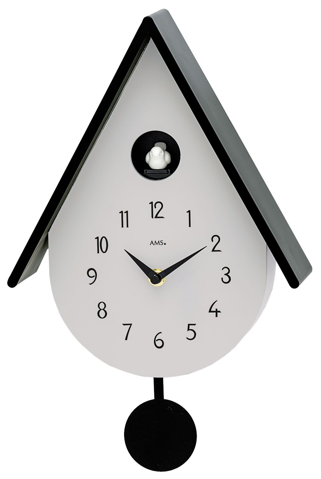 AMS Pendelwanduhr (Quarzuhr,Kunststoff,Wohnzimmer,Esszimmer,Küche,Arbeitszimmer,Büro,Flur)