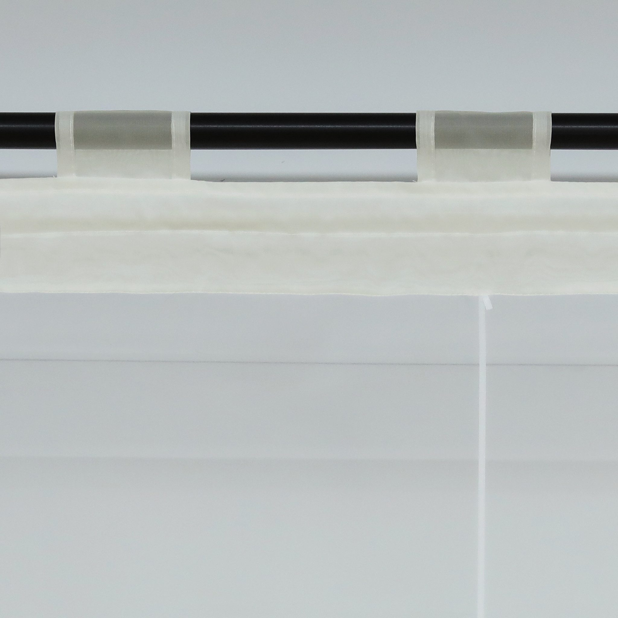 Joyswahl Raffrollo Julia, mit Schlaufen, mit Quaste Dreieck Rollos mit farbigem Blende Schals Fenster Gardine