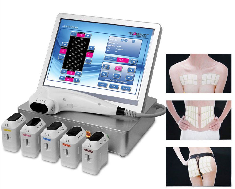 Tec2Beauty Beauty-Multigerät 5D-HIFU mit Hochfrequenz Ultraschall inkl. 2 Transducern, 2-tlg.
