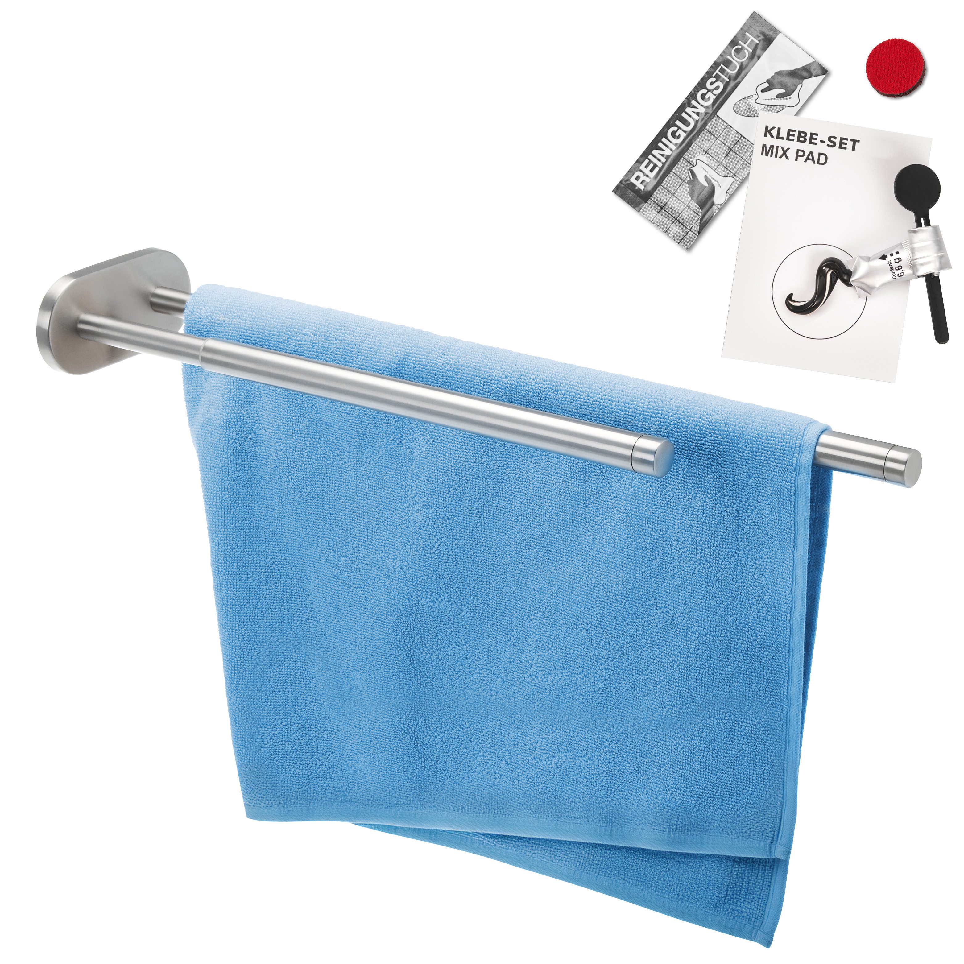 bremermann Teleskop-Handtuchhalter Bad-Serie PIAZZA - 2-armig inkl. Klebese günstig online kaufen