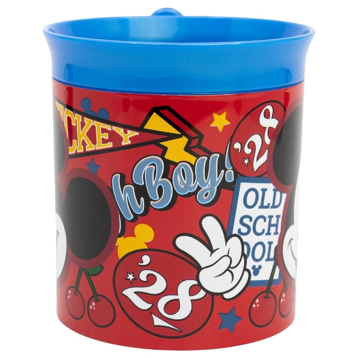 Disney Mickey Mouse Becher - Mikrowellengeeigneter Kunststoffbecher 400 ml – für Kinder, 1-tlg., praktisch und besonders leicht