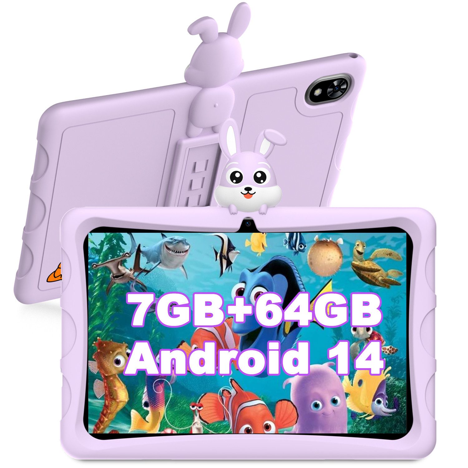 DOOGEE U9KID Kinder Tablet mit Hülle, Android 14 Tablet (10.1", 64 GB, Android 14, WIFI, Android 14, 7GB+64GB Lebensmittelgerechtes Silikonmaterial Widevine L1)