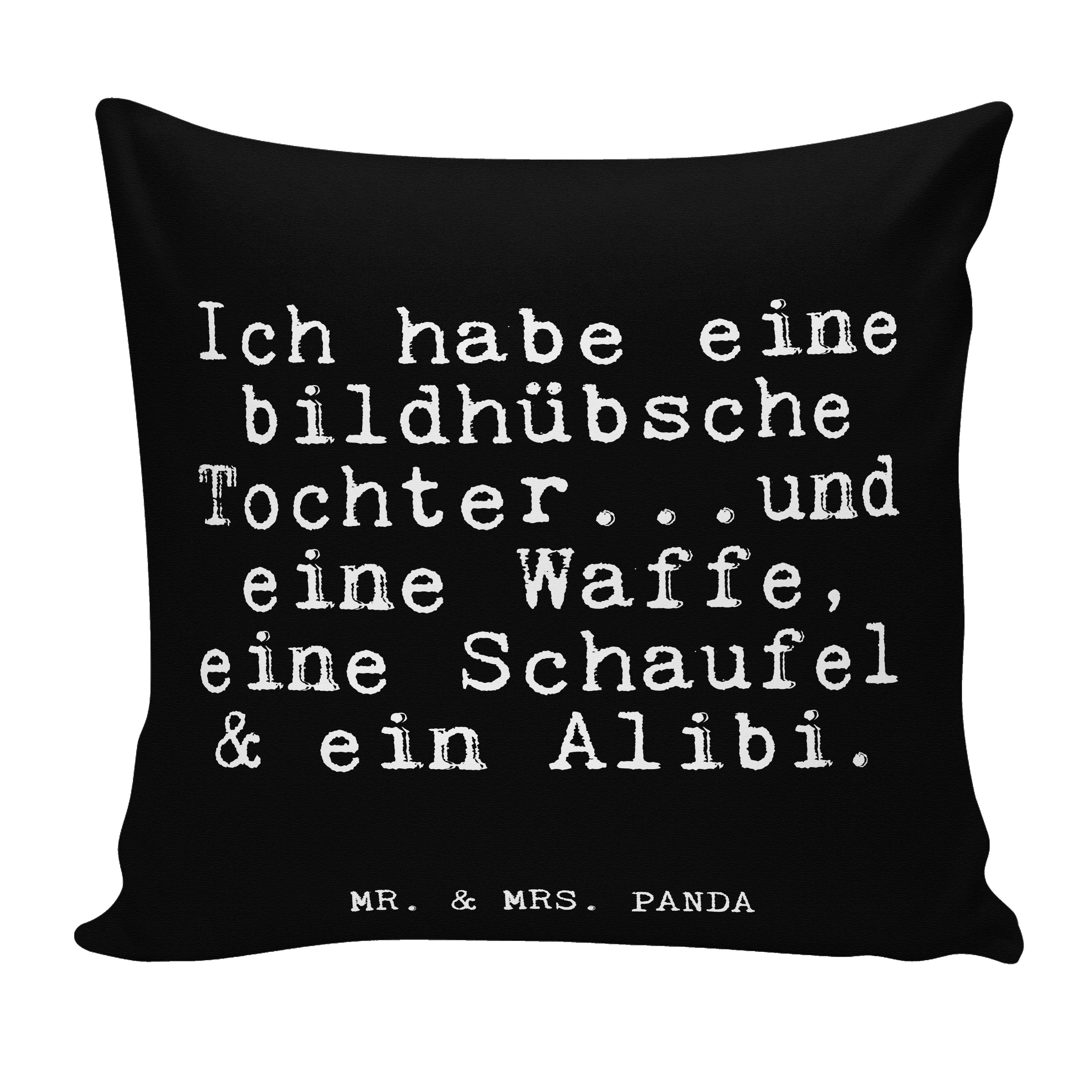 Mr. & Mrs. Panda Dekokissen Ich habe eine bildhübsche... - Schwarz - Geschenk, Tochter, Motivkiss | Dekokissen