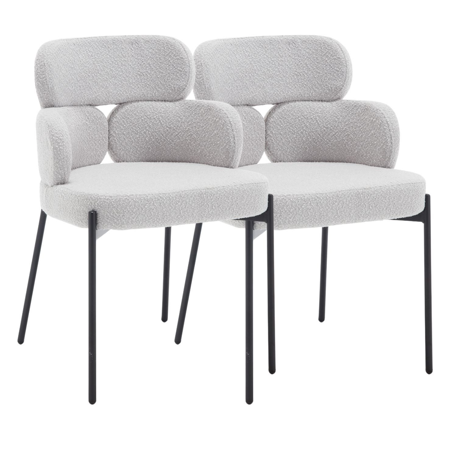 WAHSON OFFICE CHAIRS Esszimmerstuhl 2er Set Esszimmerstühle Samt/Kunstfell/Chenille – modern & gepolstert