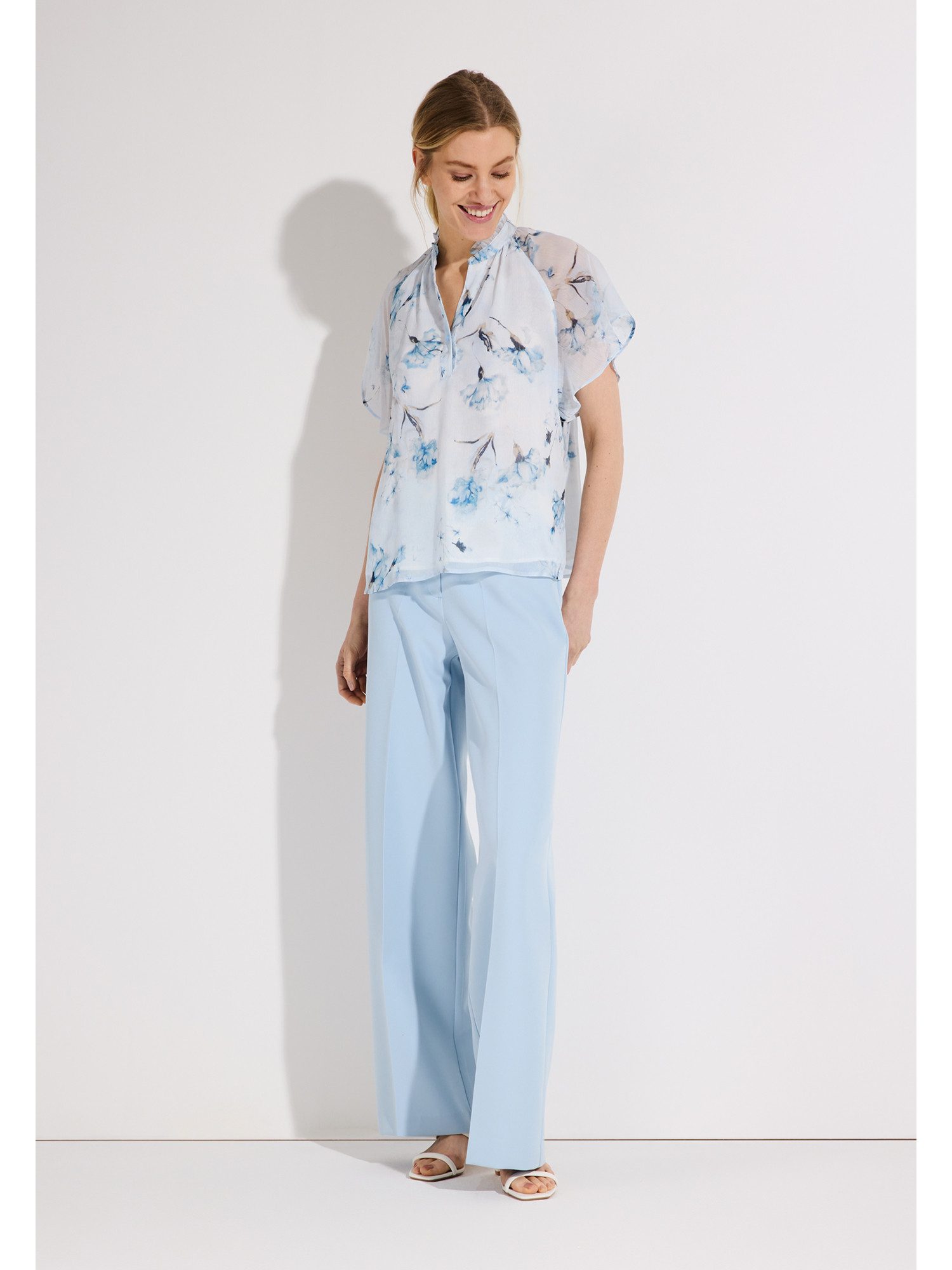 MORE&MORE Anzughose elegante, fließende Businesshose