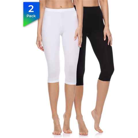 Merry Style Leggings Caprihose Damen 3/4 Hosen MS10-199 (2-tlg) aus Baumwolle