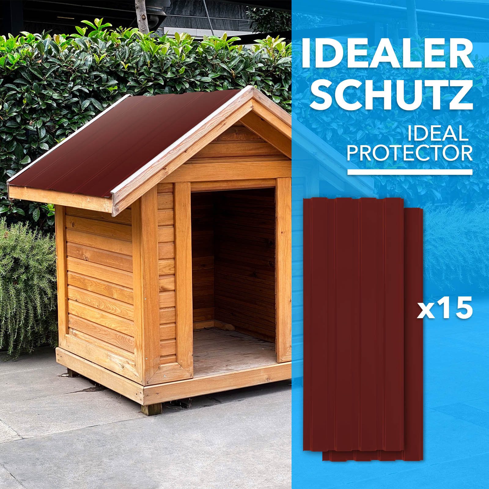 Karat Trapezblech Dachblech 7,7m² inkl Schrauben, Wandblech verzinkt, Profilblech, Blech verzinkt, 1150x450x0,25 mm (Spar-Set 15-St. 115x45 cm) wetterfest für Carport & Gartenhaus, verschiedene Farben