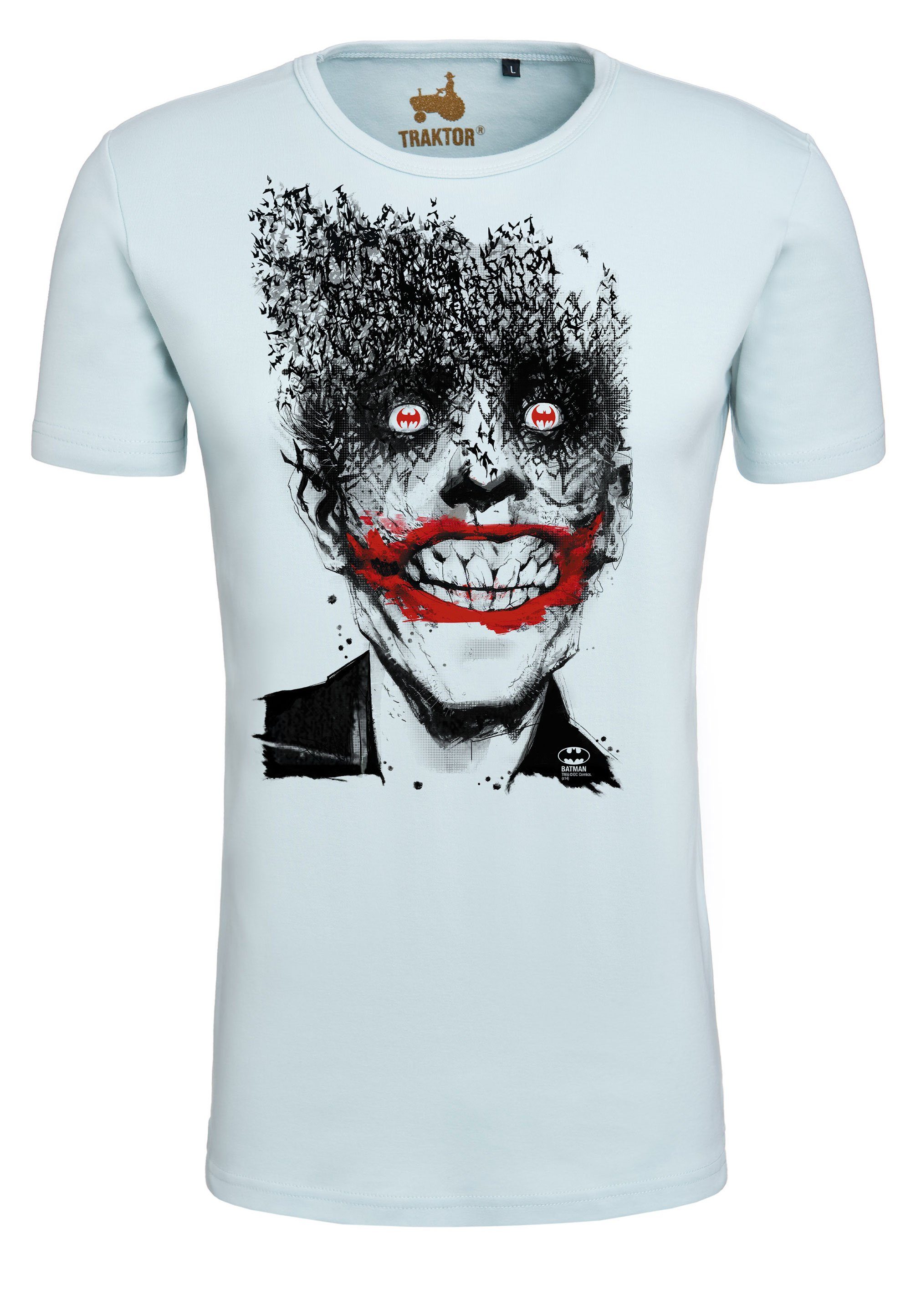 LOGOSHIRT T-Shirt trendigem mit Batman Joker Superschurken-Print Bats 