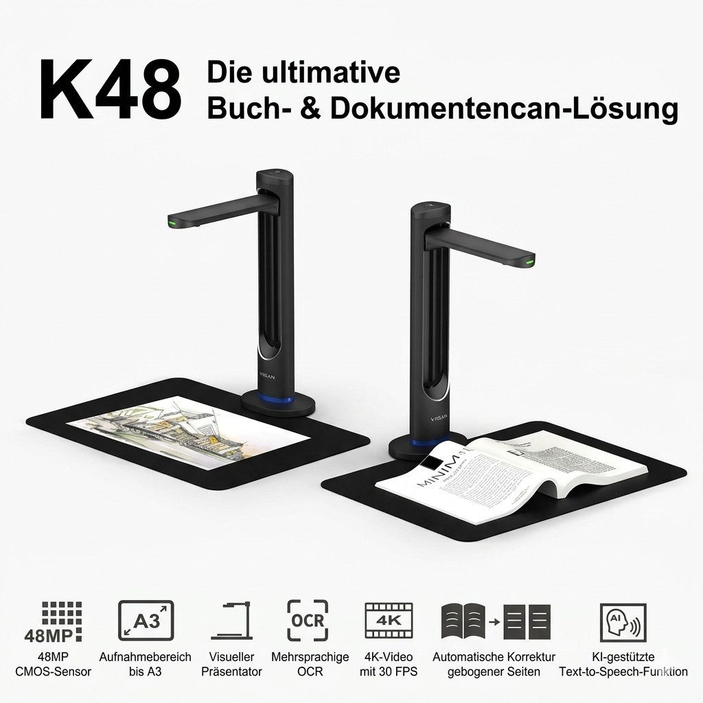 Viisan 48MP A3 Hochauflösender Buchscanner, Fotoscanner Buchscanner – Bild 5 von 5