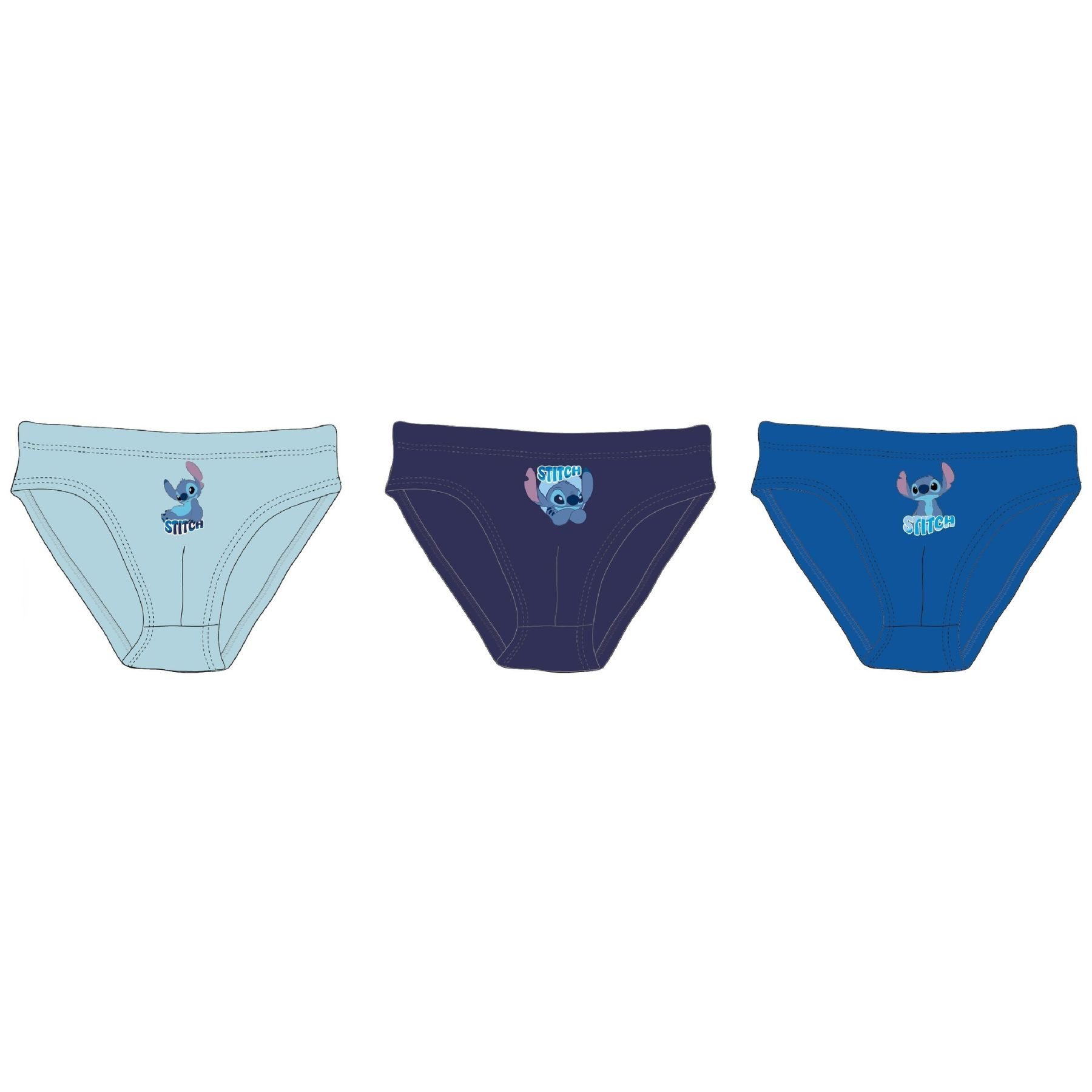 Lilo & Stitch Slip - Kinder Slips Jungen Unterwäsche 3er Pack in Blau (3-St)
