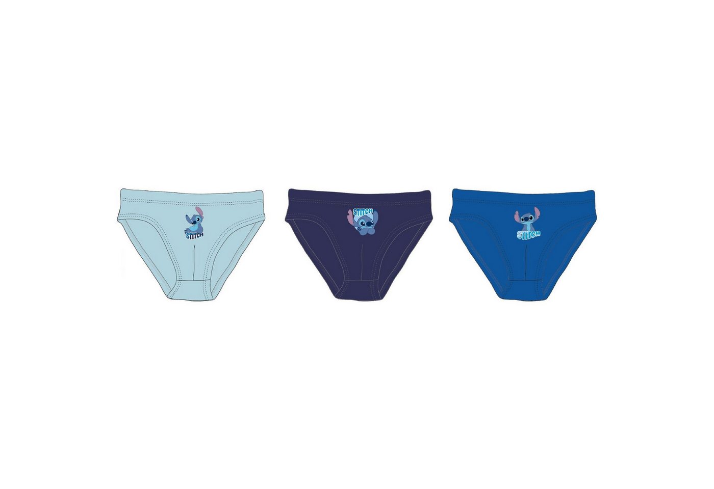 Lilo & Stitch Slip - Kinder Slips Jungen Unterwäsche 3er Pack in Blau (3-St)