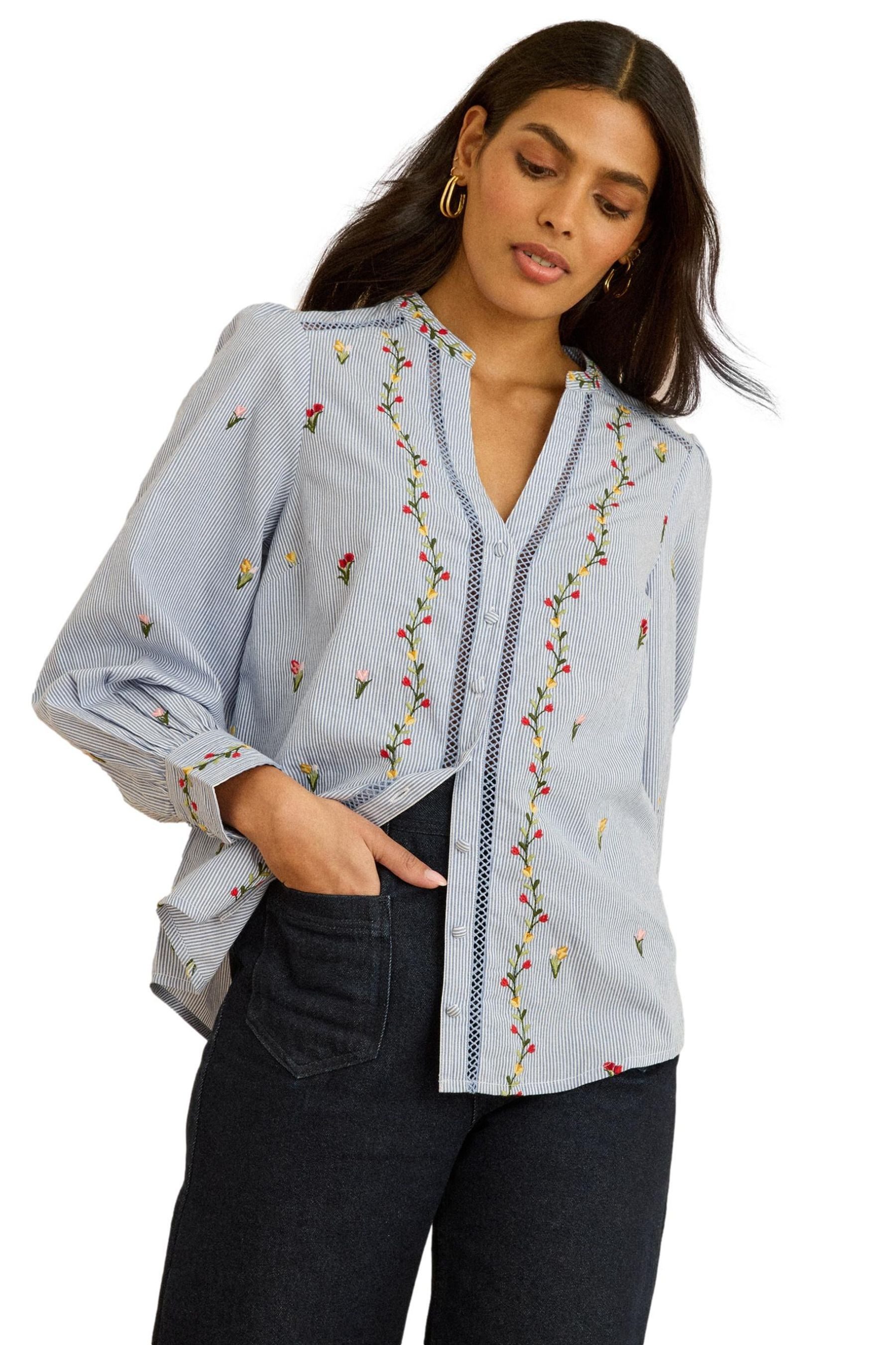 Love & Roses Langarmbluse Love & Roses Bluse mit Kerbausschnitt, Regular (1 günstig online kaufen