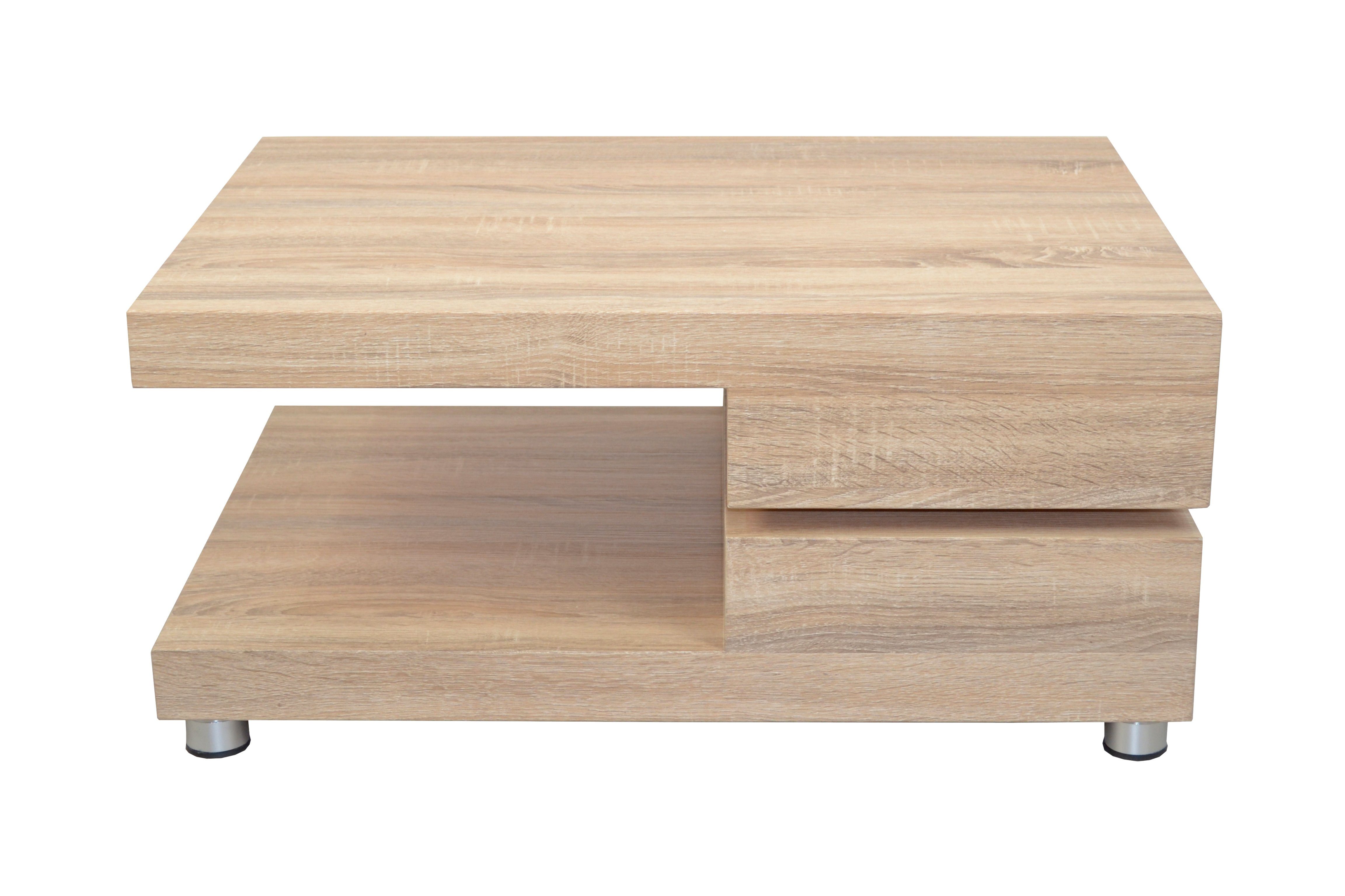 moebel-direkt-online Couchtisch Hajo, Die Oberplatte ist um 360° drehbar