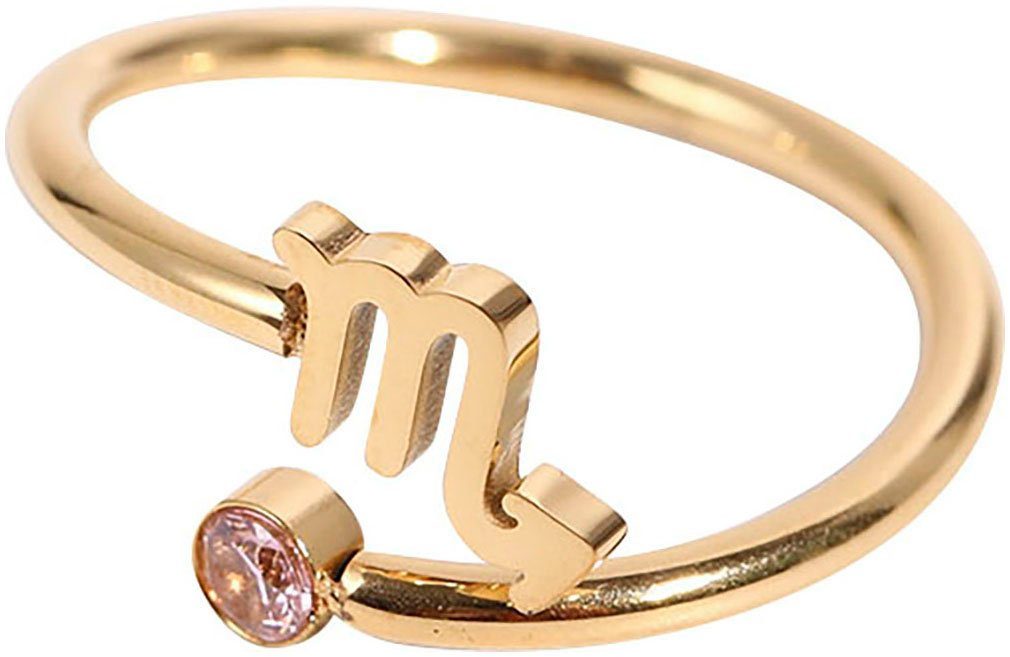 Firetti Fingerring Schmuck Geschenk Damenring Sternzeichen, Made in Germany - mit Zirkonia (synth)