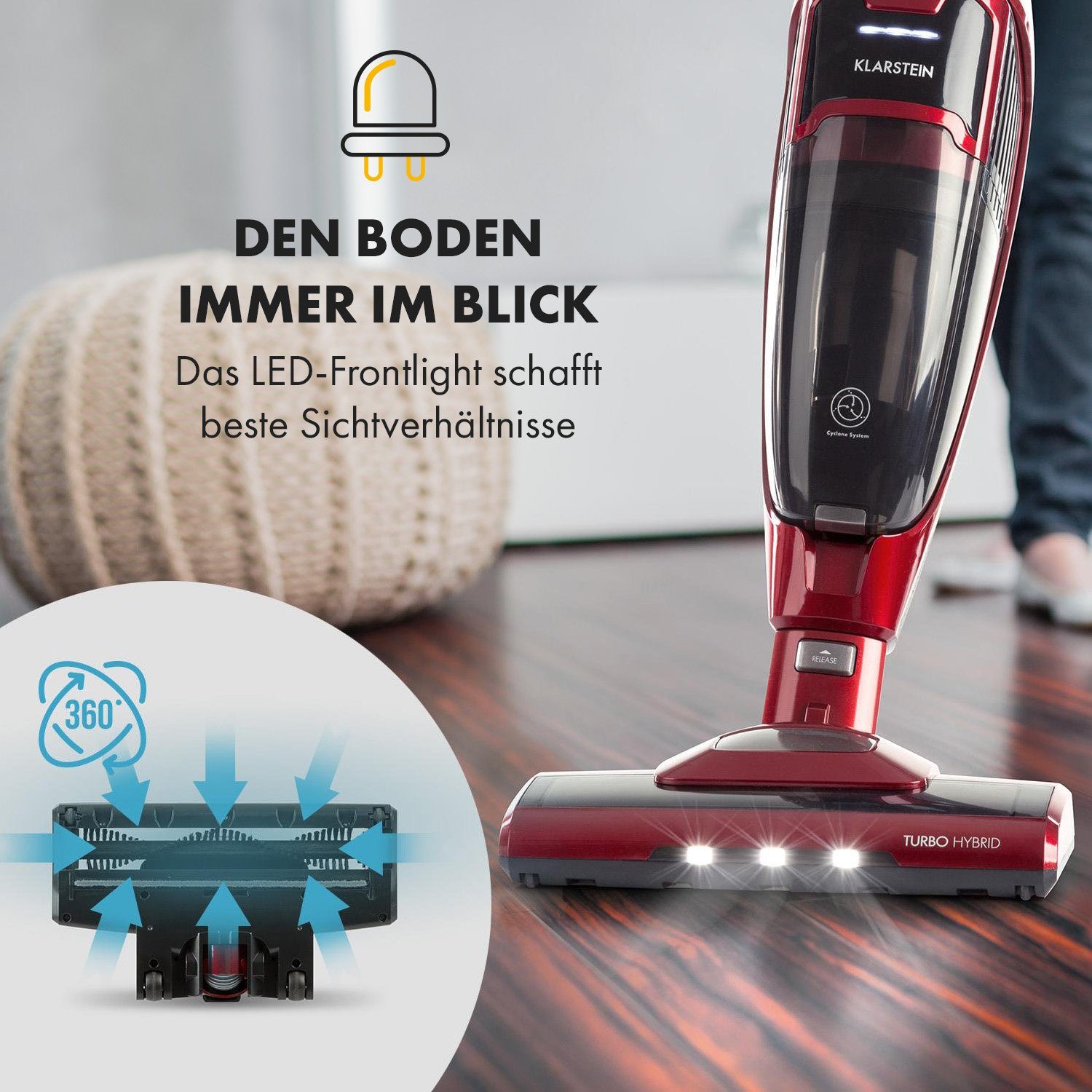 Klarstein Bodenstaubsauger TurboHybrid Staubsauger, 100 W