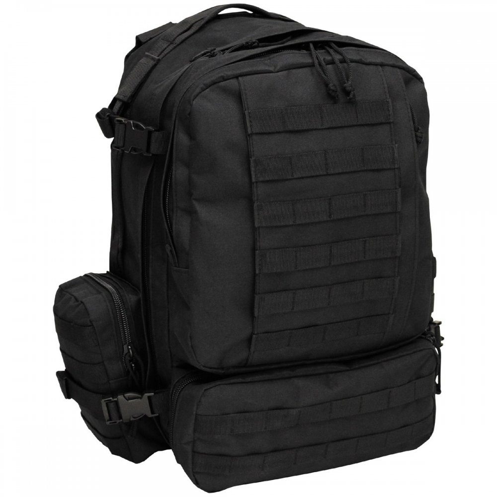 MFH Trekkingrucksack Ital. Rucksack, schwarz, Tactical-Modular (Packung)