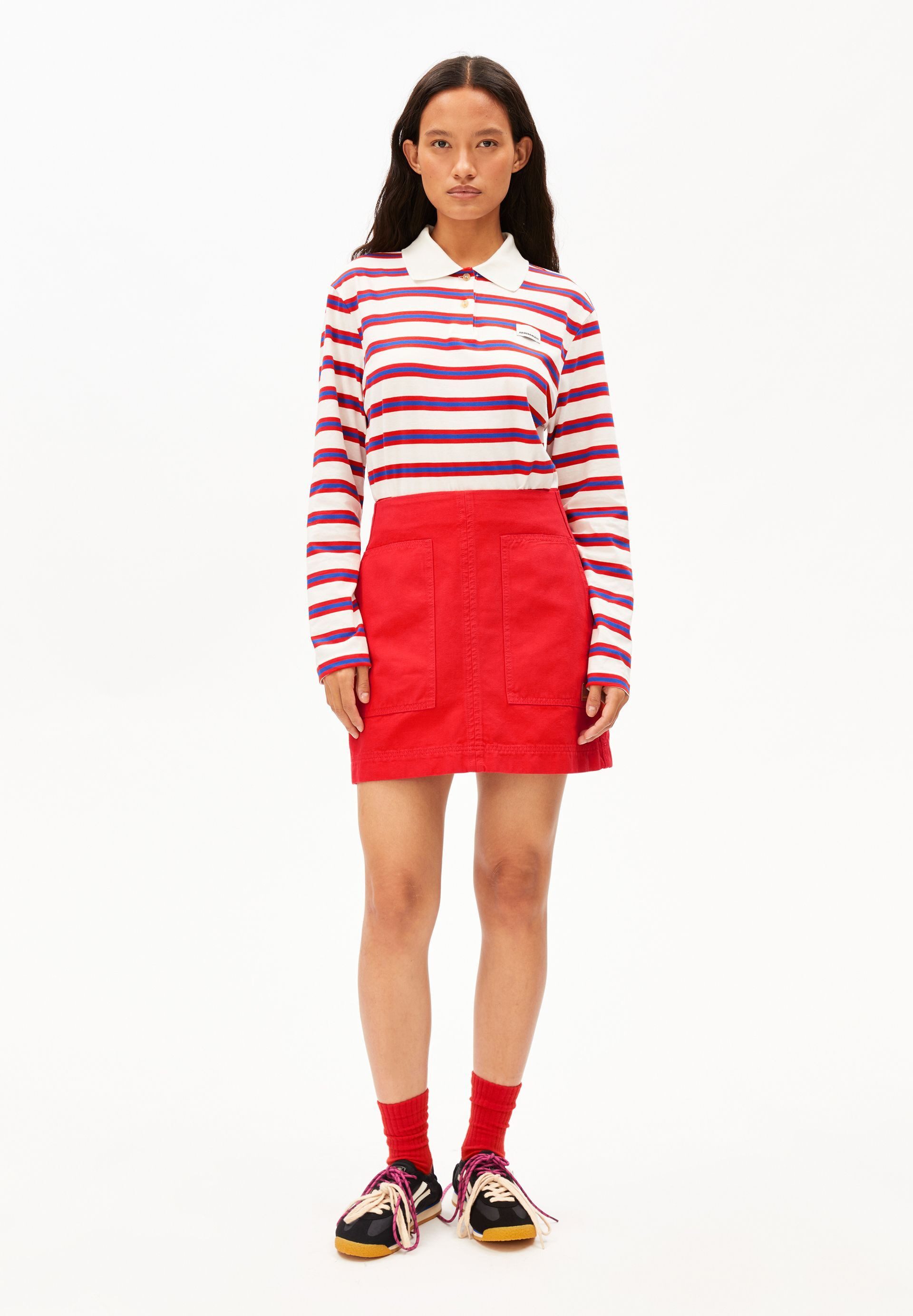 Armedangels Longsleeve STRIPE POLO Longsleeve aus Bio-Baumwolle Loose Fit