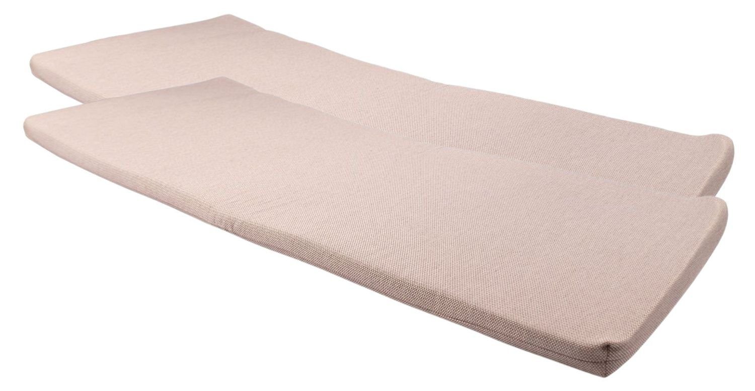 BURI Bankauflage Bankauflagen 2er-Set beige Sitzkissen Polsterauflage Sitzauflage, (2 St)