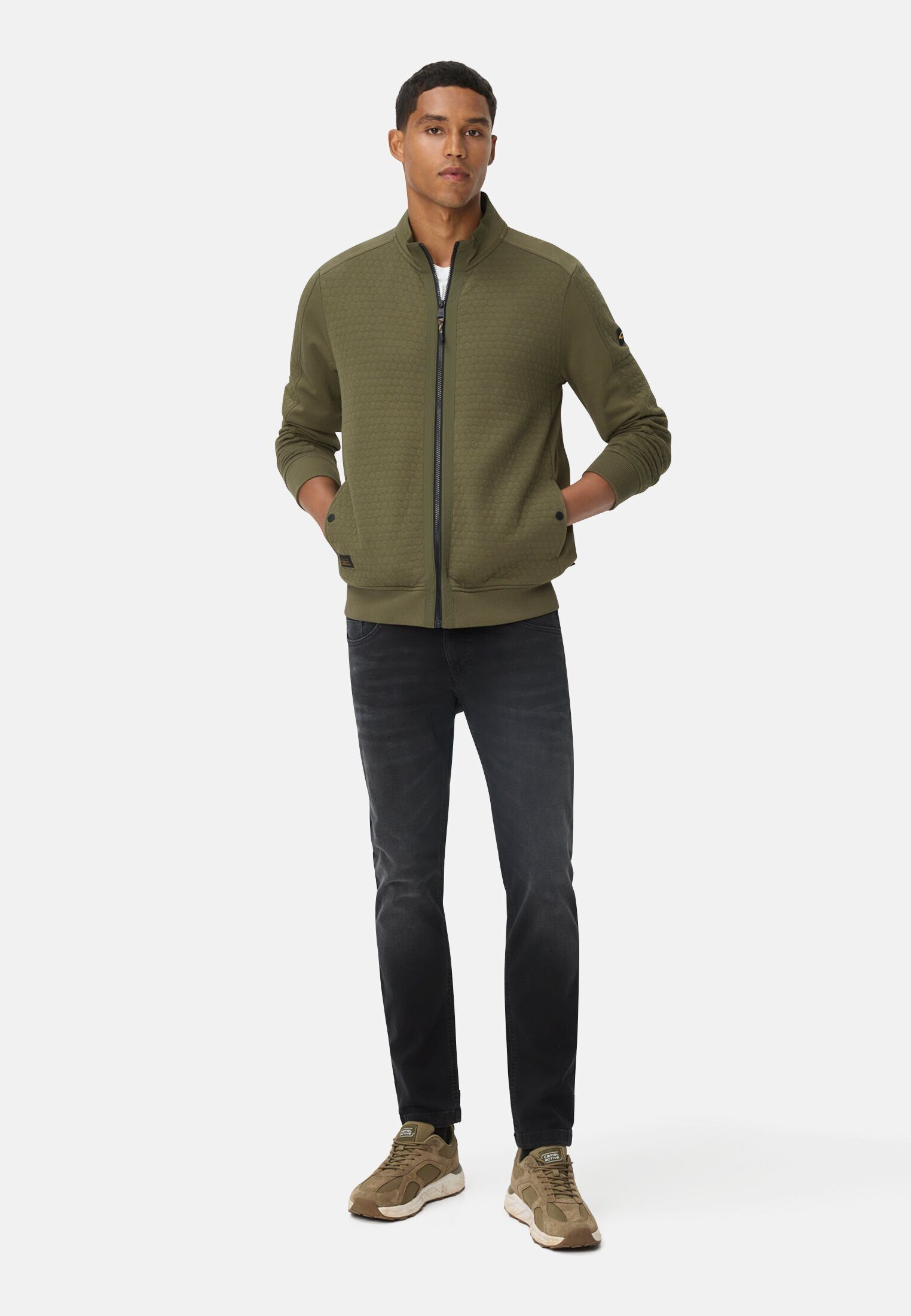 camel active Sweatjacke aus Baumwollmix Langarm