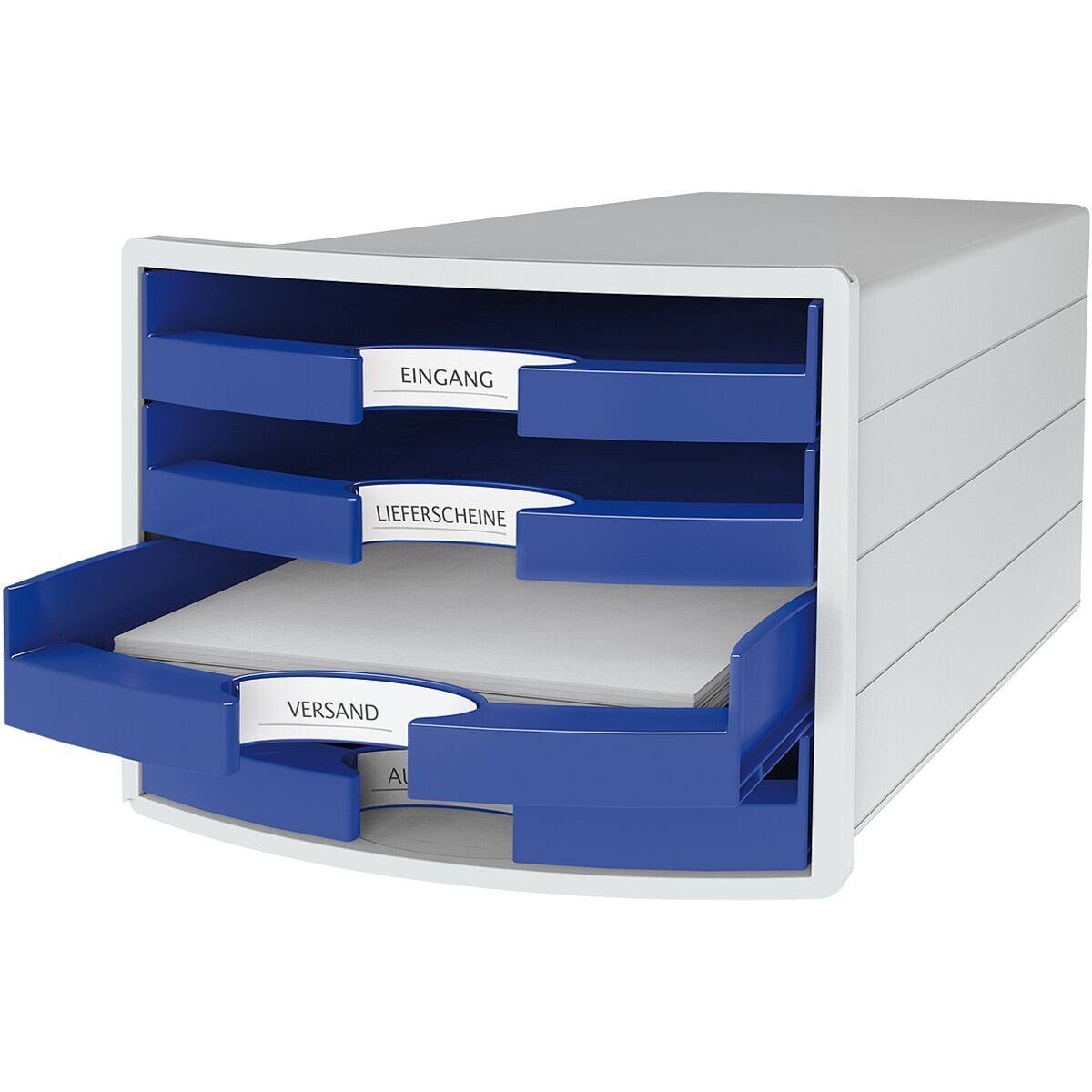 HAN Schubladenbox Impuls, mit 4 offen, Schubladen, stapelbar blau