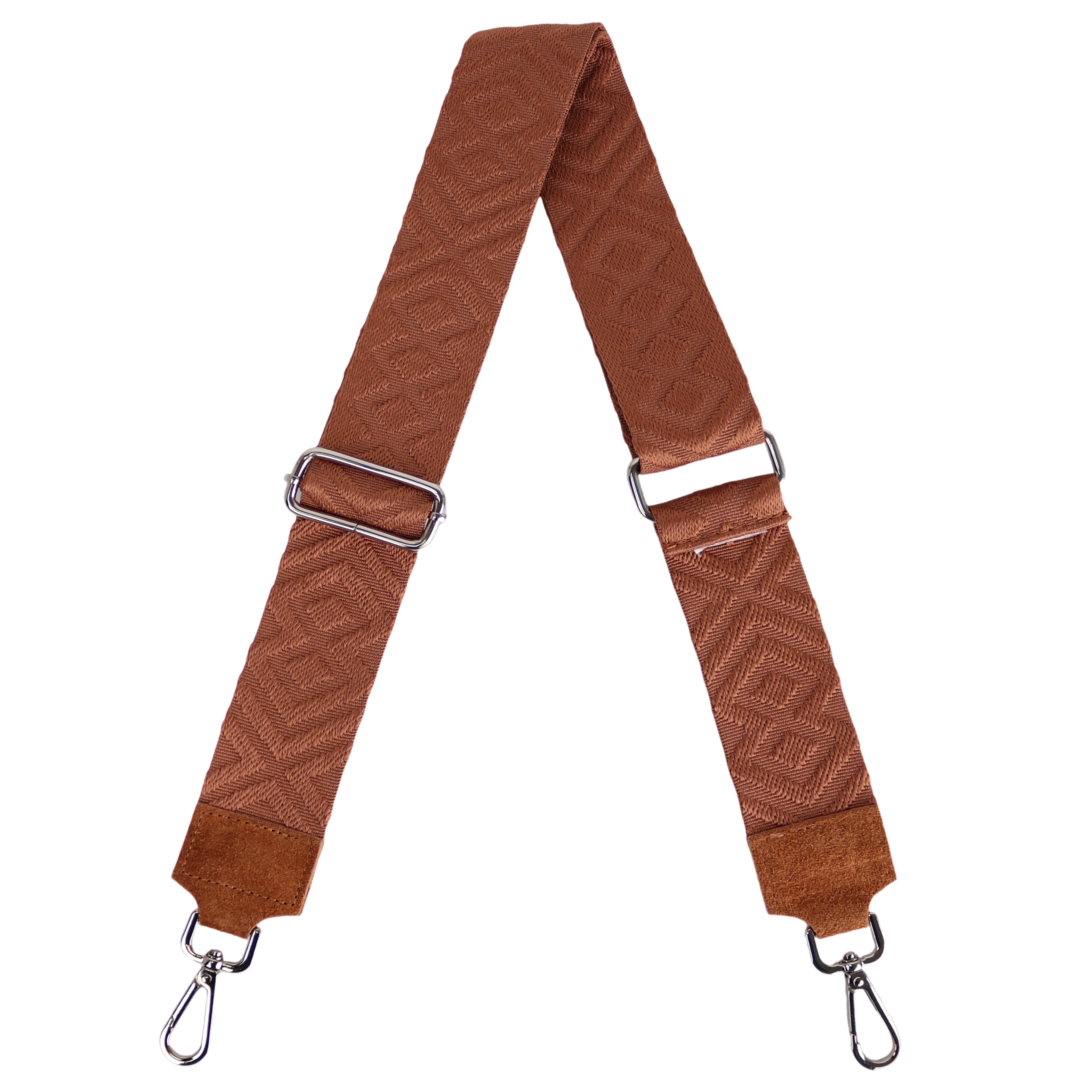 MIRROSI Schulterriemen Made in Italy aus Echtleder Schultergurt für Tasche zum Wechseln (passt perfekt für die Taschen aus Veloursleder) 5cm Breit Bohemian Style, Lederbesatz aus Wildleder