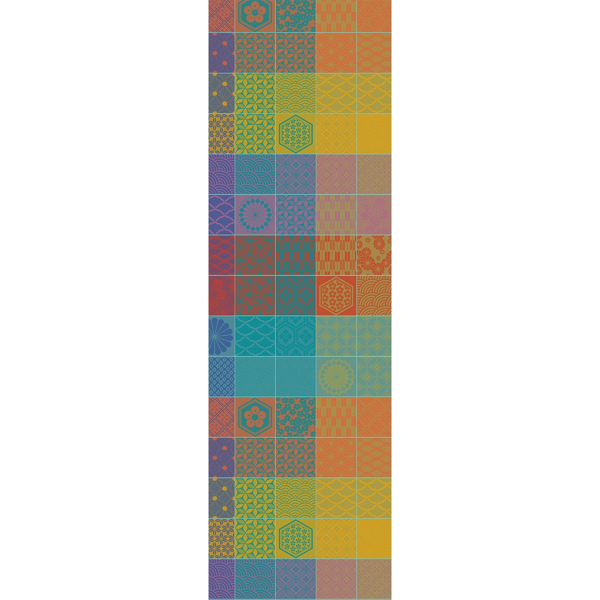 Garnier Thiebaut Tischläufer Tischläufer Mille Hana Floralies 55x180 cm, jacquard-gewebt