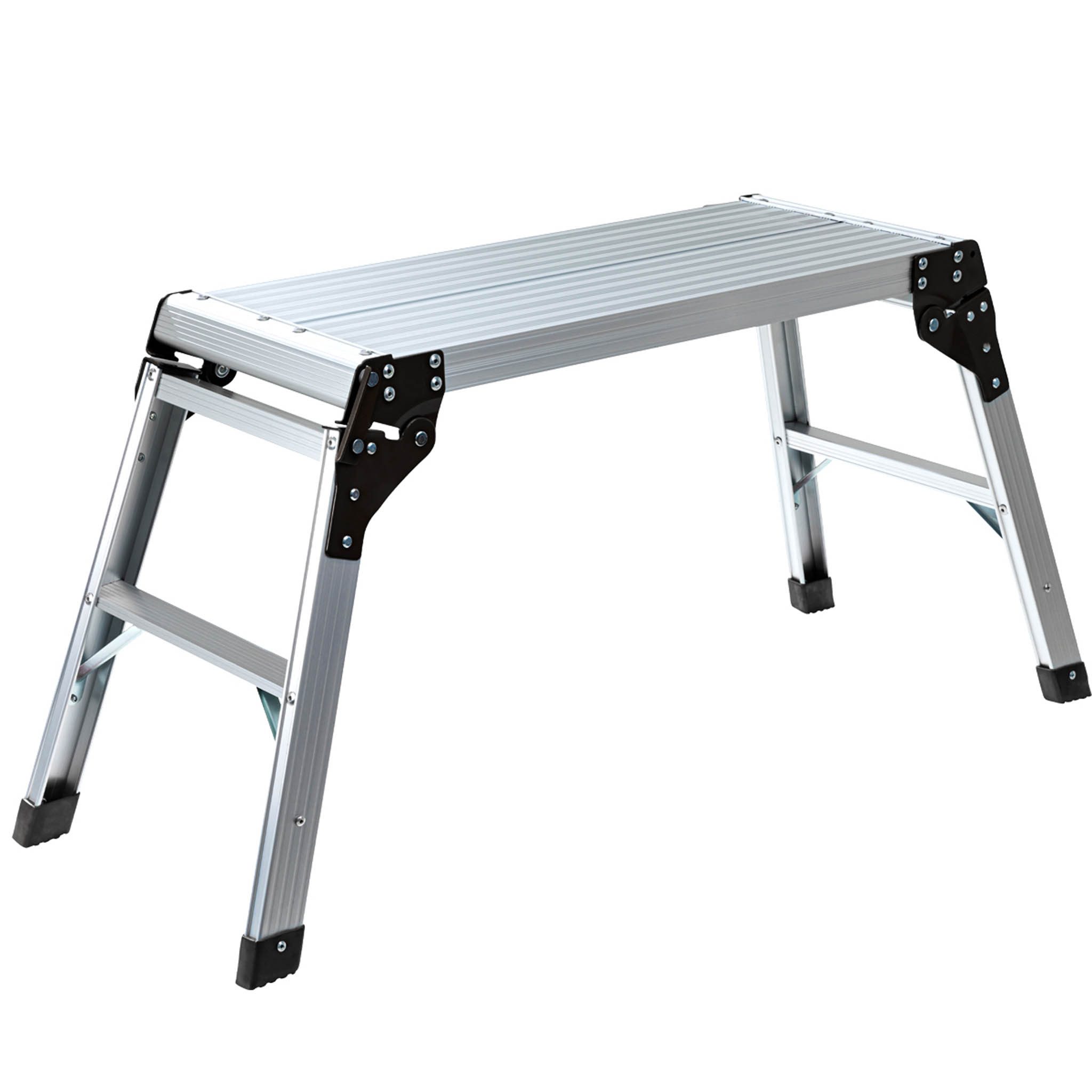 Craftfull Arbeitsplattform Arbeitspodest CF-107A klappbar - 3 J. Garantie - Aluminium (74 x 30 cm - 150 kg Traglast - Trittbank zum Einklappen - mini Arbeitsplattform - Werkbank - Heimwerken, 1-St., Anti-Rutsch, Sicherheitsbügel, klappbare Standfüße), Arbeitshilfe Arbeitsbühne für Haus Garten Werkstatt Werkzeug
