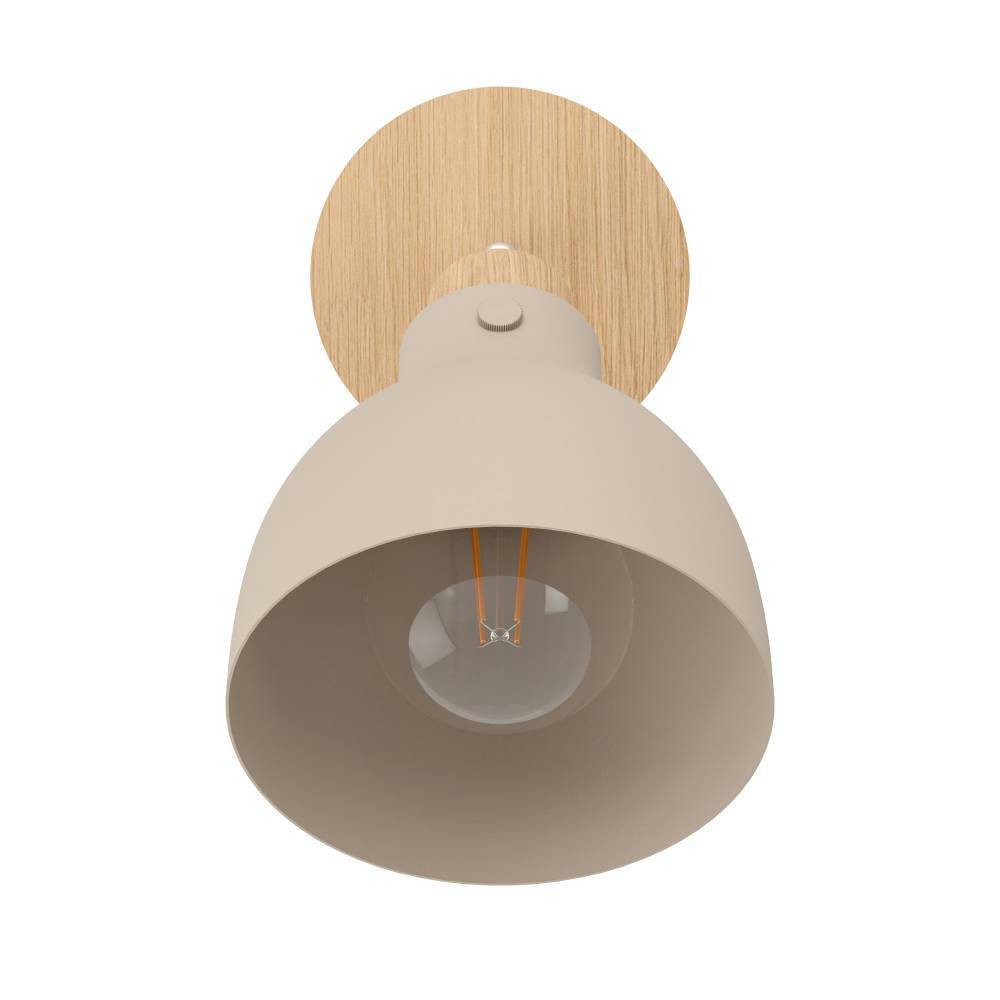 EGLO Deckenspot ARRECIFE Wandstrahler, Stahl, E27, IP20, Schlafzimmerlampe, Flurlampe, ohne Leuchtmittel, Spot, H23,5 x Ø14,5 cm, braun, nickel-matt, 1X28W exkl.