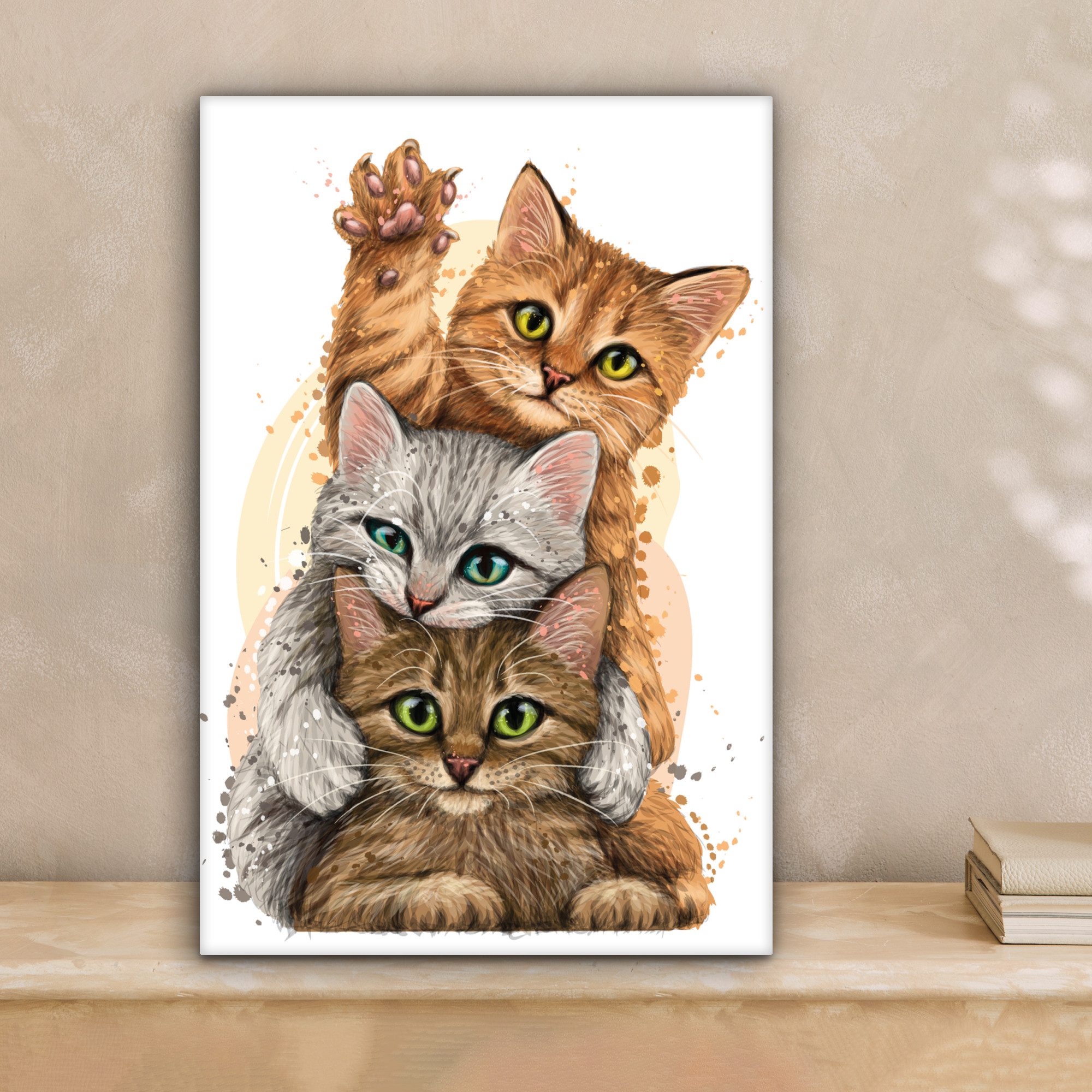 OneMillionCanvasses® Leinwandbild Katzen - Illustration - Haustiere - Katze günstig online kaufen