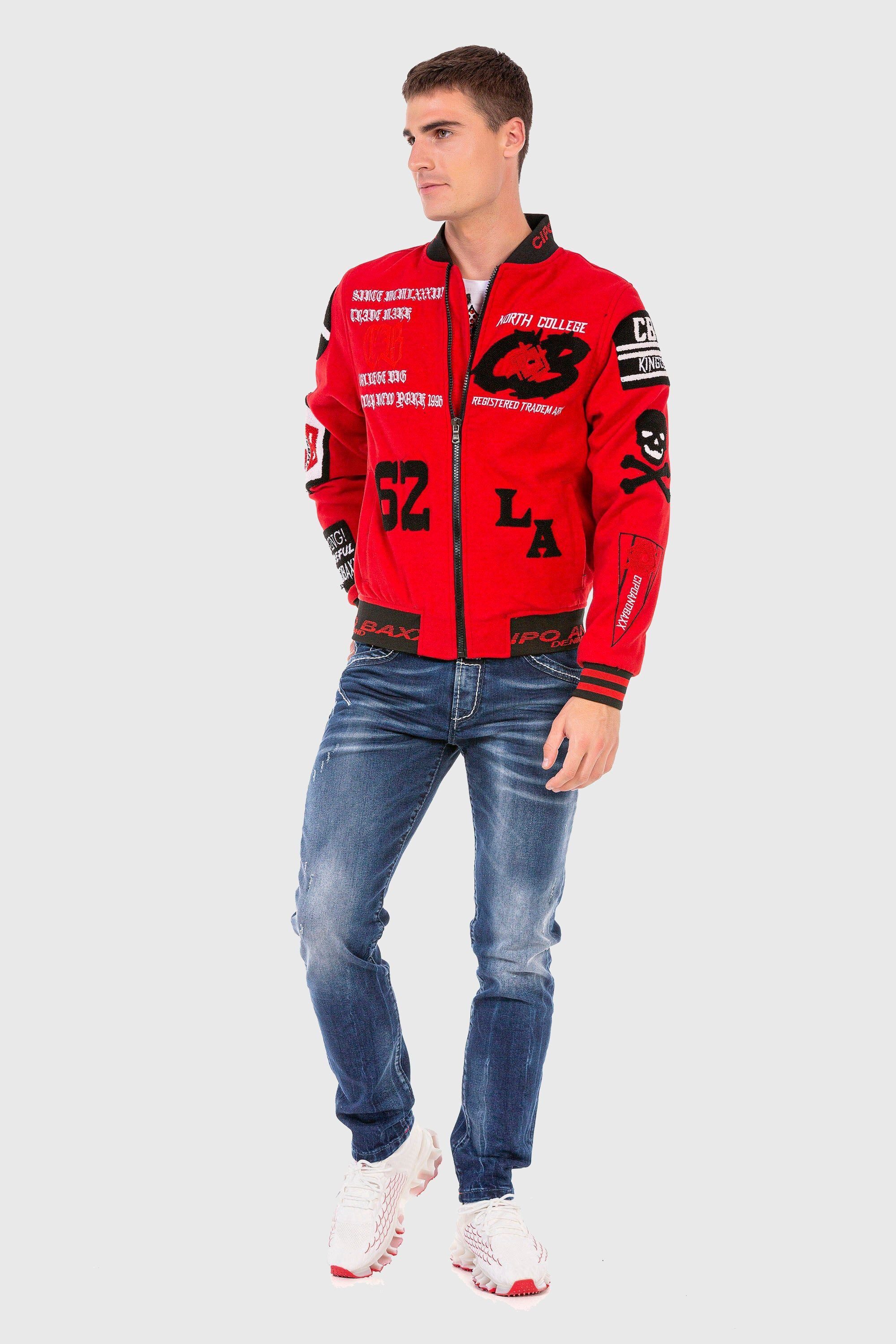 Cipo & Baxx Outdoorjacke Jacke mit coolen Stickereien