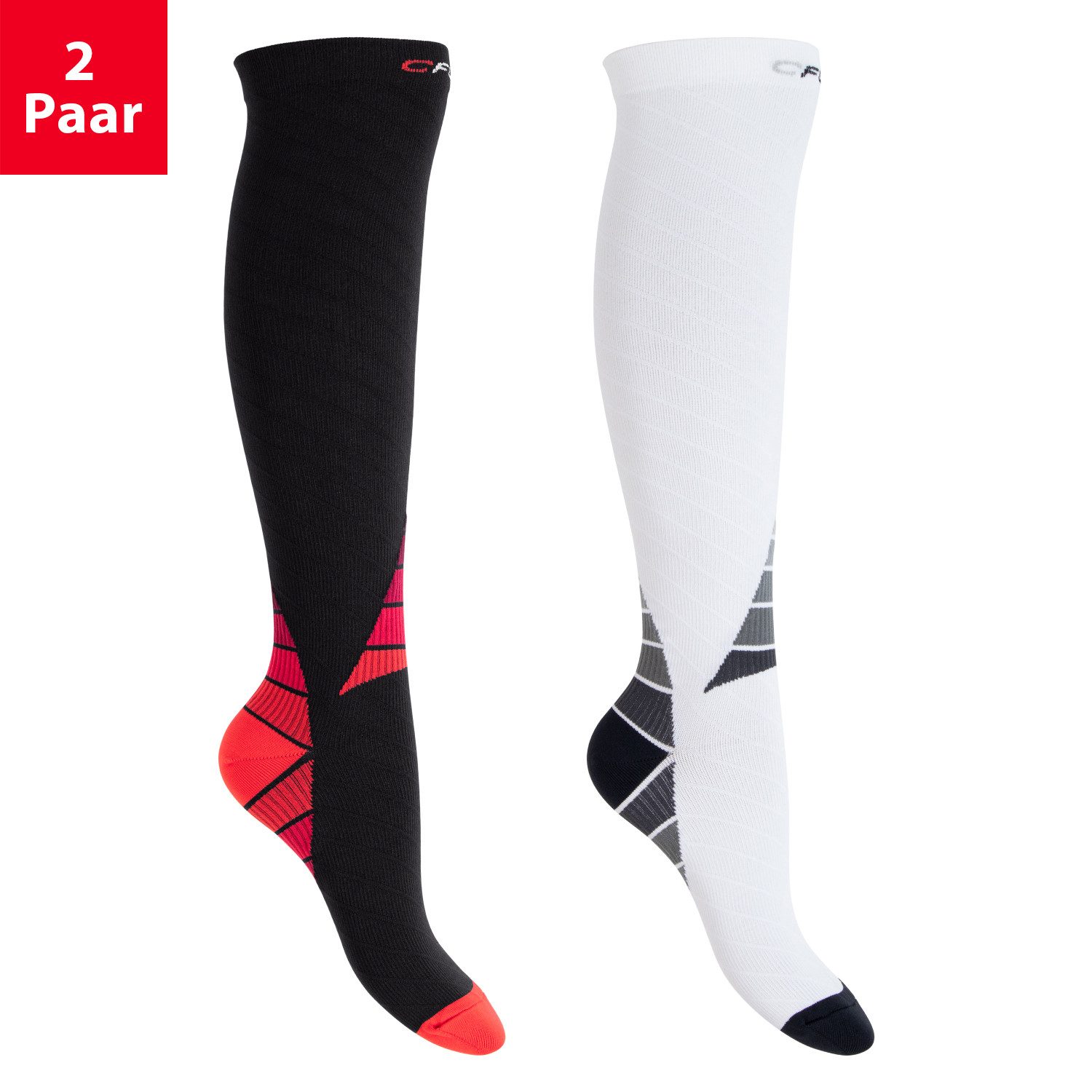 CFLEX Kompressionsstrümpfe Sport Strümpfe Damen/Herren (1/2 Paar) Kompressions Kniestrümpfe