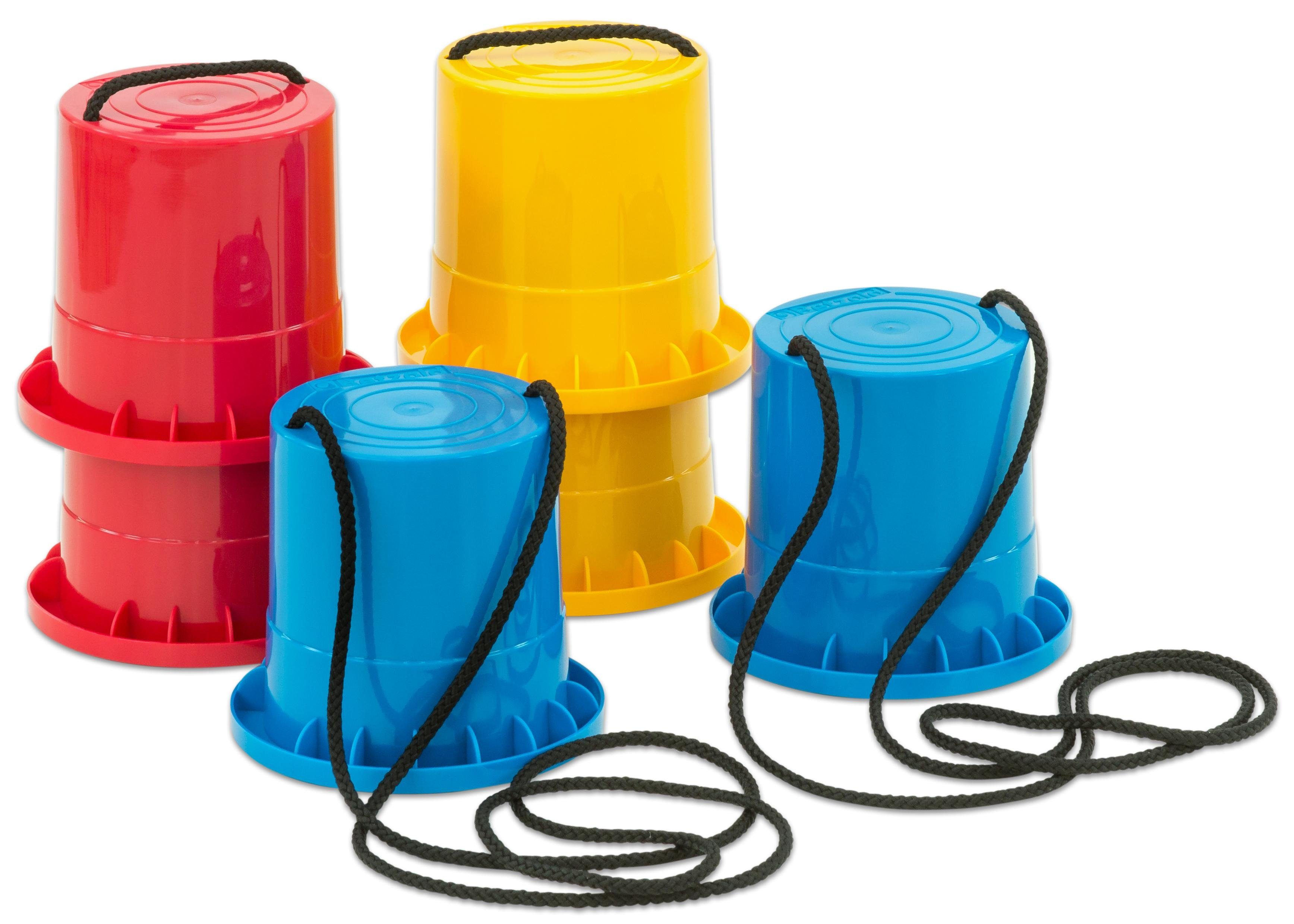 Betzold Sport Kinder-Gartenset Topfstelzen-Set 3 Paar Kinderstelzen Becher-Stelzen Laufstelzen