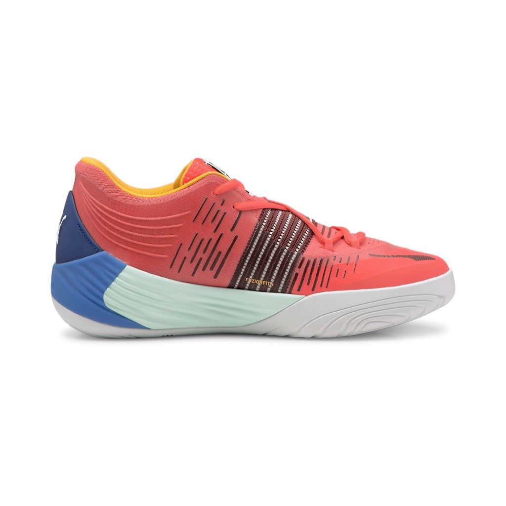 PUMA Hallen-Indoorschuhe Fusion Nitro rot/bunt Herren Badmintonschuh – Bild 5 von 5