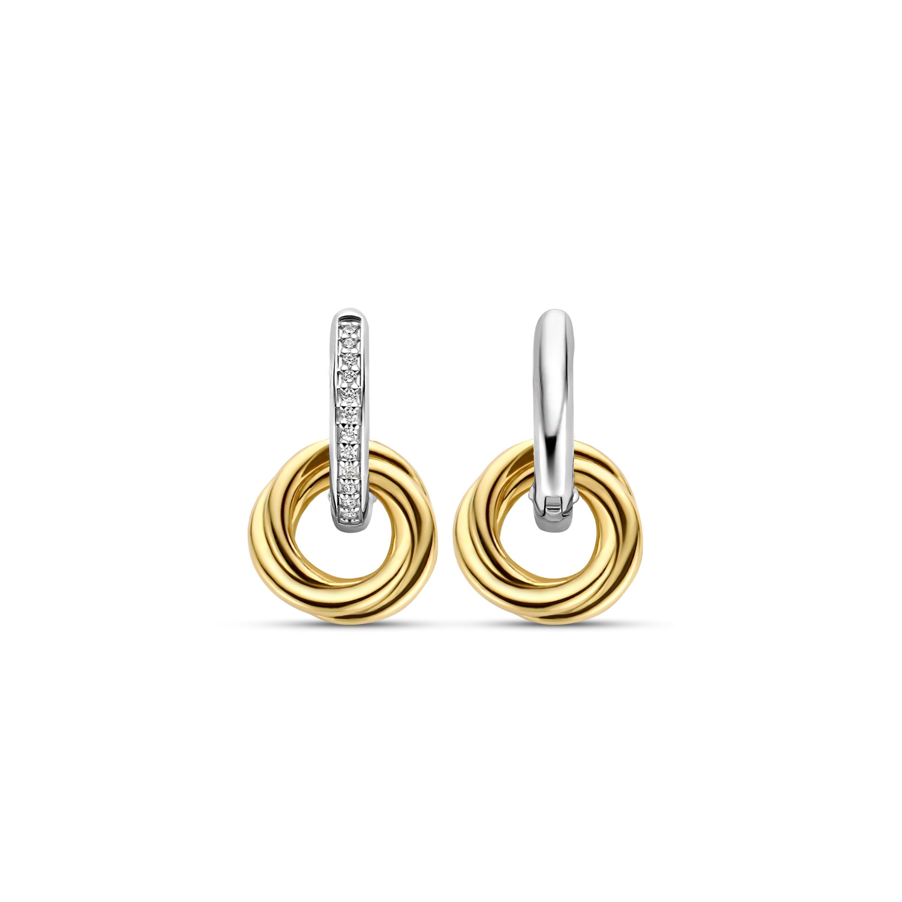 TI SENTO - Milano Paar Ohrstecker The Golden Pendant Creole 925er Sterlingsilber