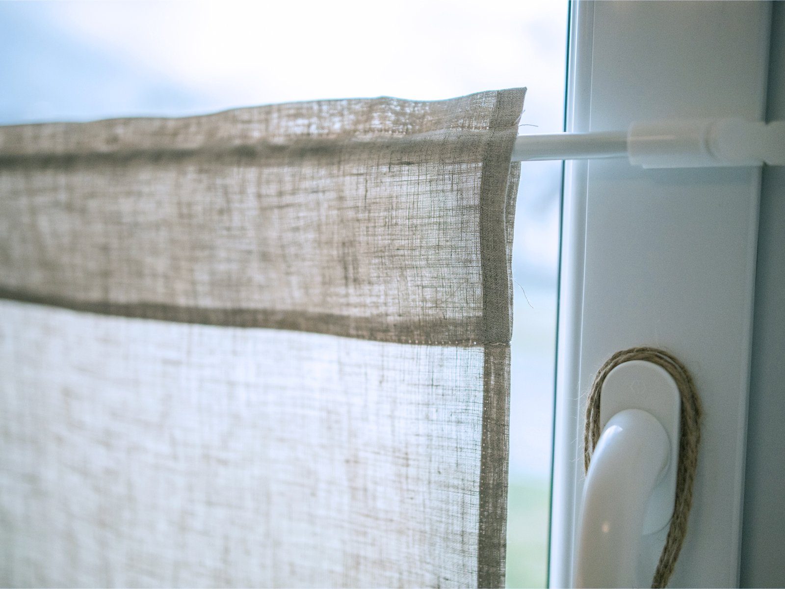 beties Scheibengardine Leinen (1 St), Stangendurchzug, halbtransparent, 100 günstig online kaufen