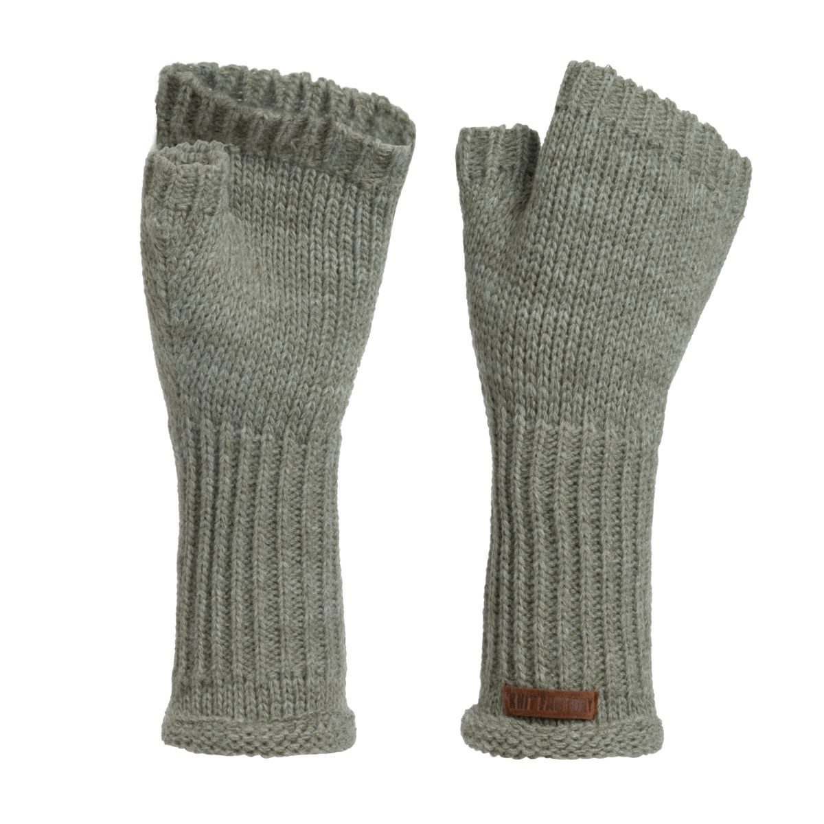 Knit Factory Strickhandschuhe Cleo Handstulpen Urban Green (1-St) Handschuh Handstulpen Handschuhe ohne Finger