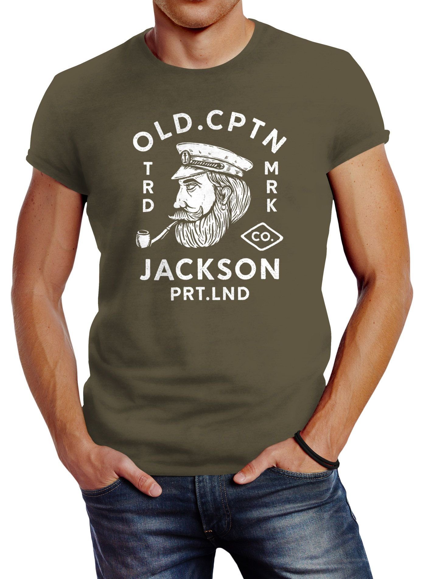 Neverless Print-Shirt Neverless® Herren T-Shirt Kapitän günstig online kaufen