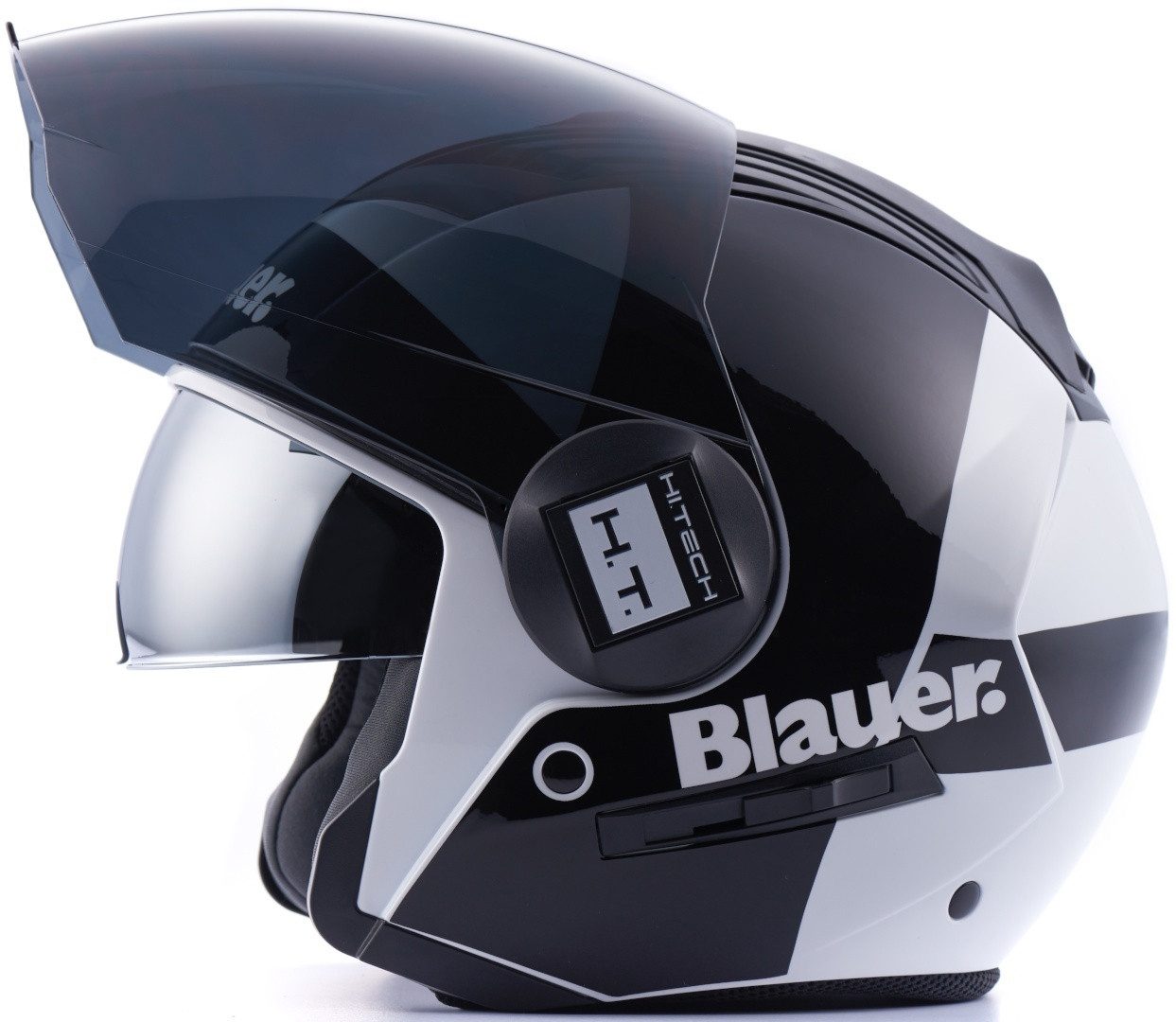 Blauer Motorradhelm Real HT Graphic A Jethelm, integriertes Sonnenvisier