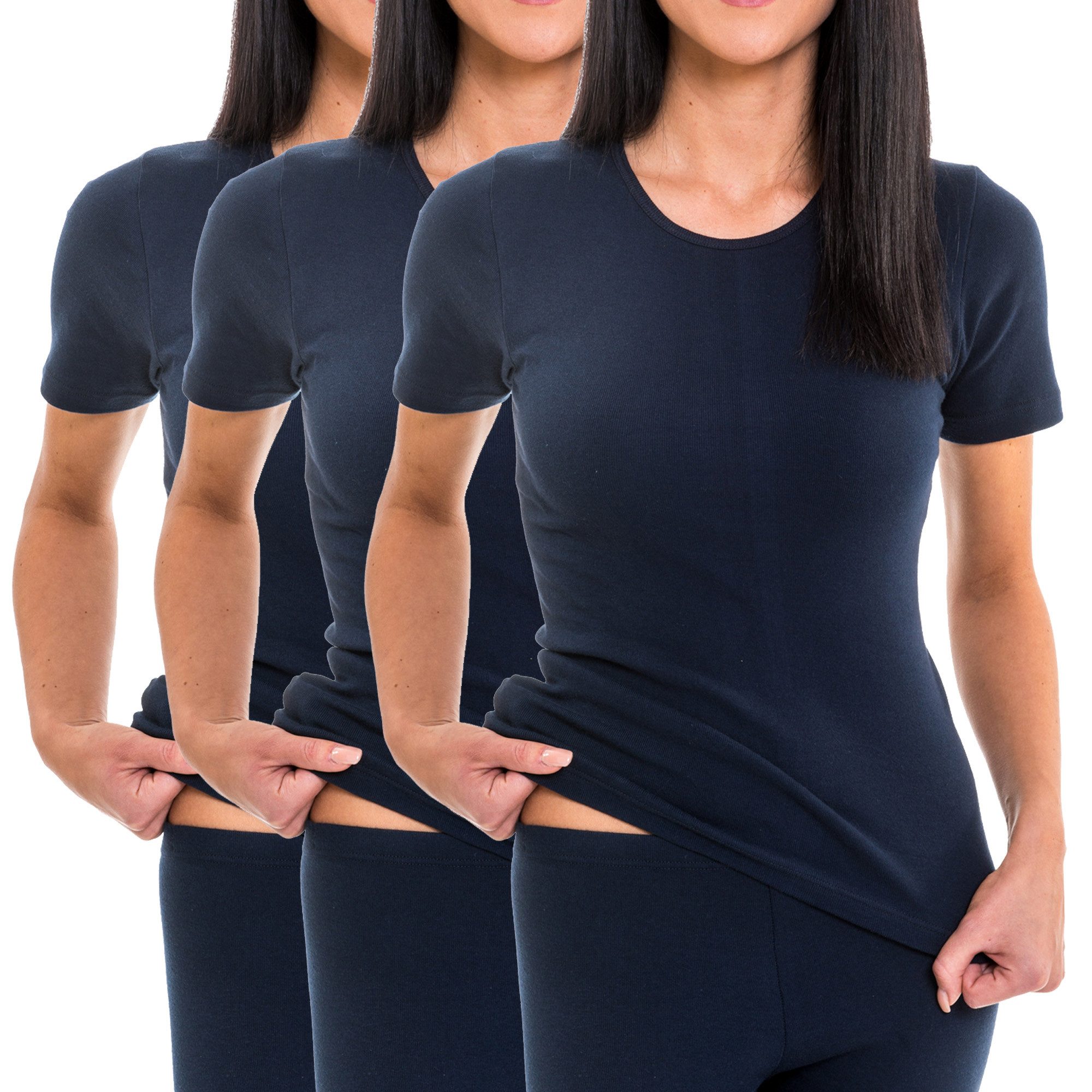 HERMKO Unterziehshirt 1800 (Pack, 3er) Bio-Baumwolle kurzarm Shirt Rundhals günstig online kaufen