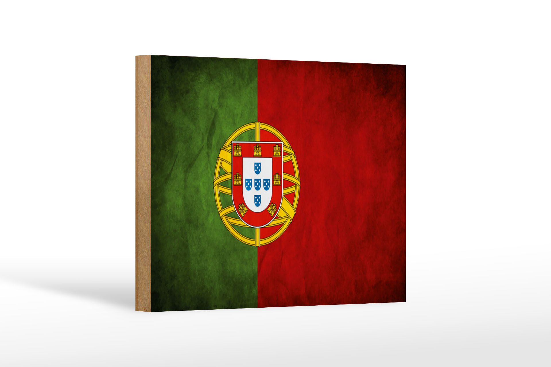 Femer GmbH Holzbild Flagge 18x12 cm Portugal Fahne, Flaggen (1 St), Glatte Holzfaserplatte (MDF), vorn beschichtet