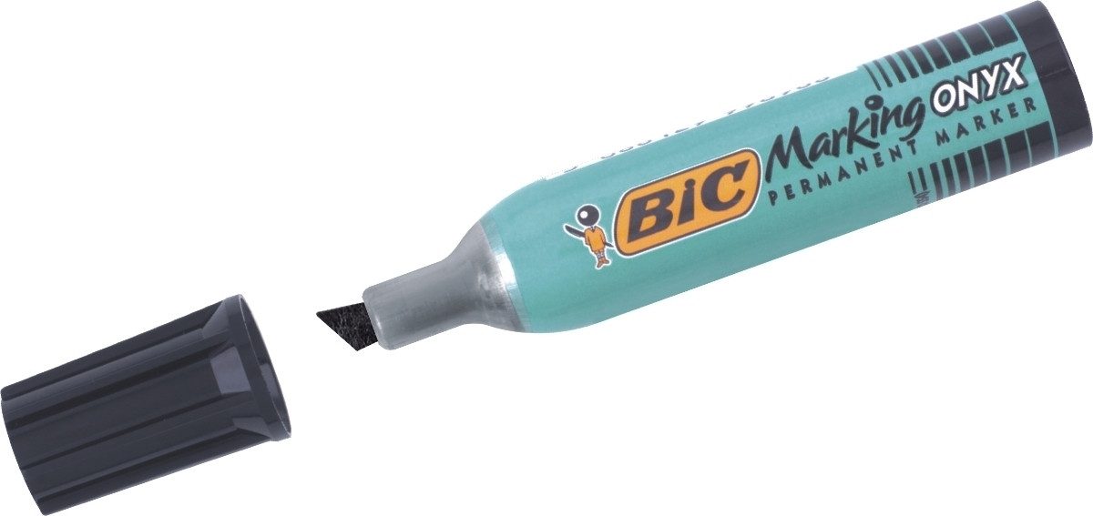 BIC Permanentmarker Permanentmarker Marking Onyx Keilspitze schwarz (12 Stück)