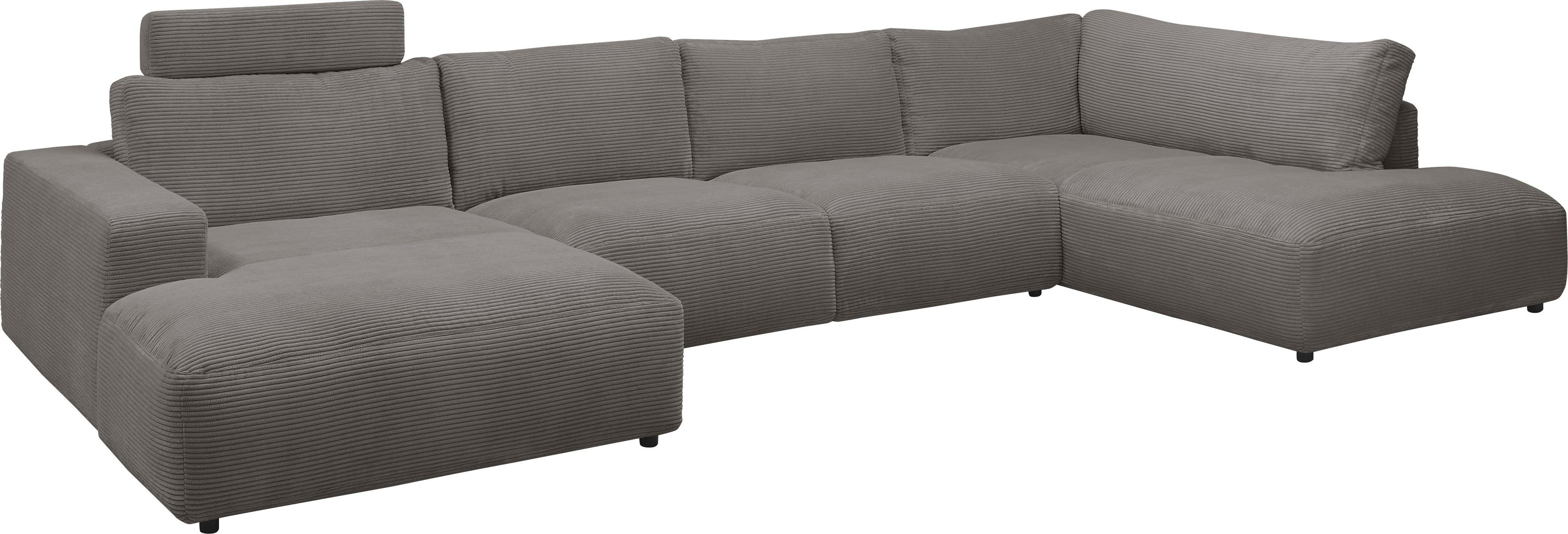 Musterring Wohnlandschaft Lucia U-Form, Verschiedene Farben, Cord-Bezug, Gesamtbreite 434 cm