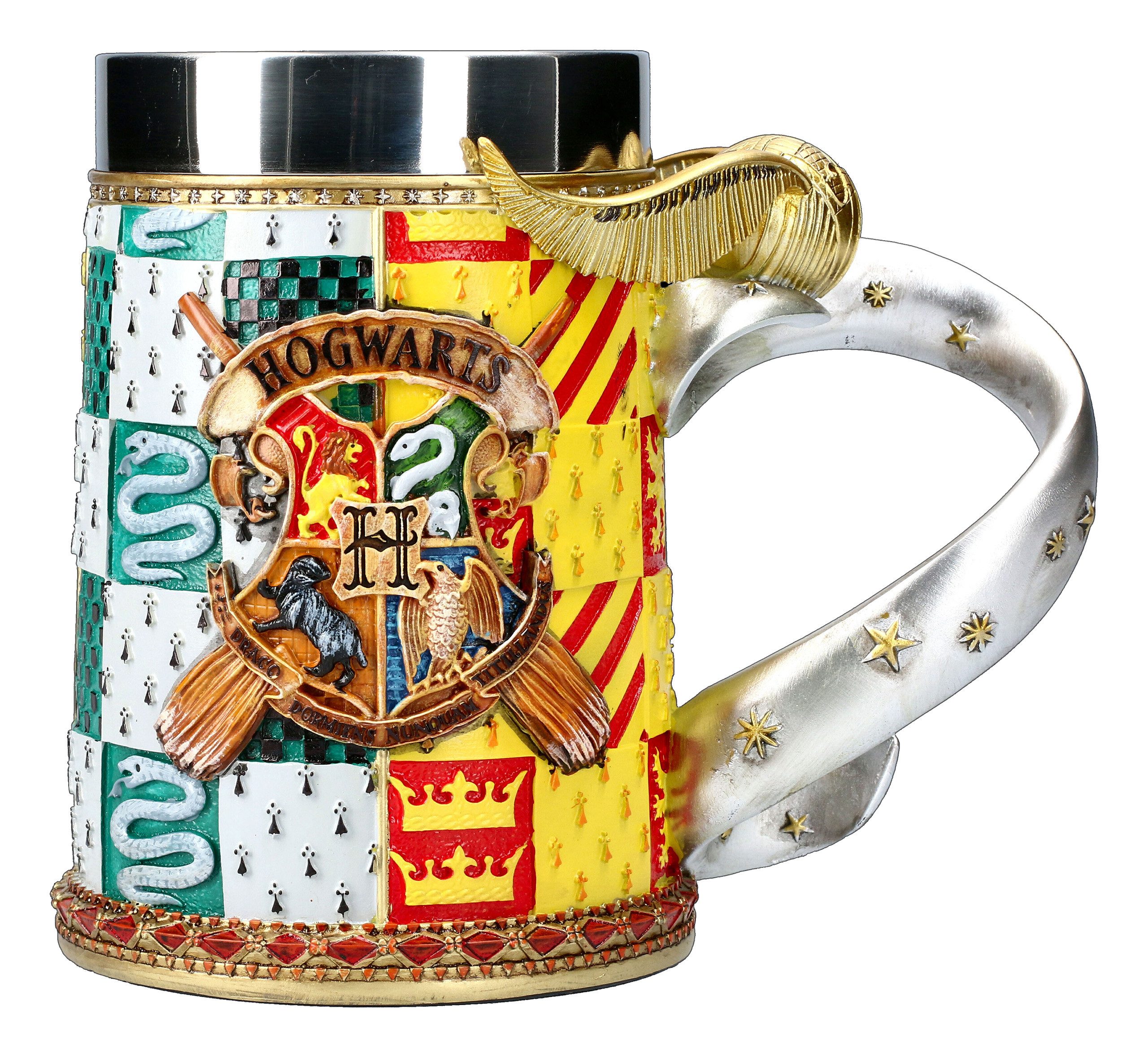 Figuren Shop GmbH Bierkrug Harry Potter Krug - Goldener Schnatz - Merchandise Bierkrug, Kunststein (Polyresin), Edelstahl