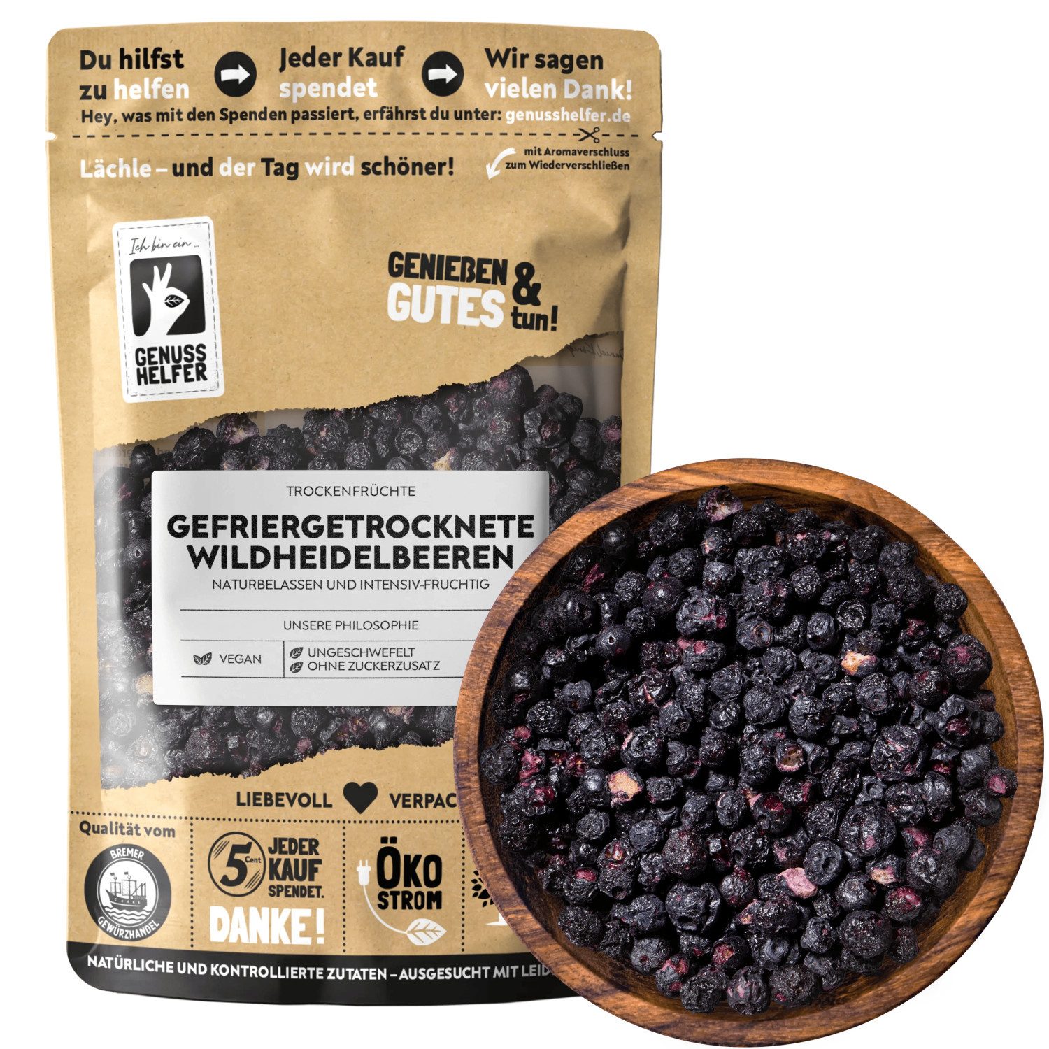 Bremer Gewürzhandel Trockenfrüchte Wildheidelbeeren, gefriergetrocknet, 50 g